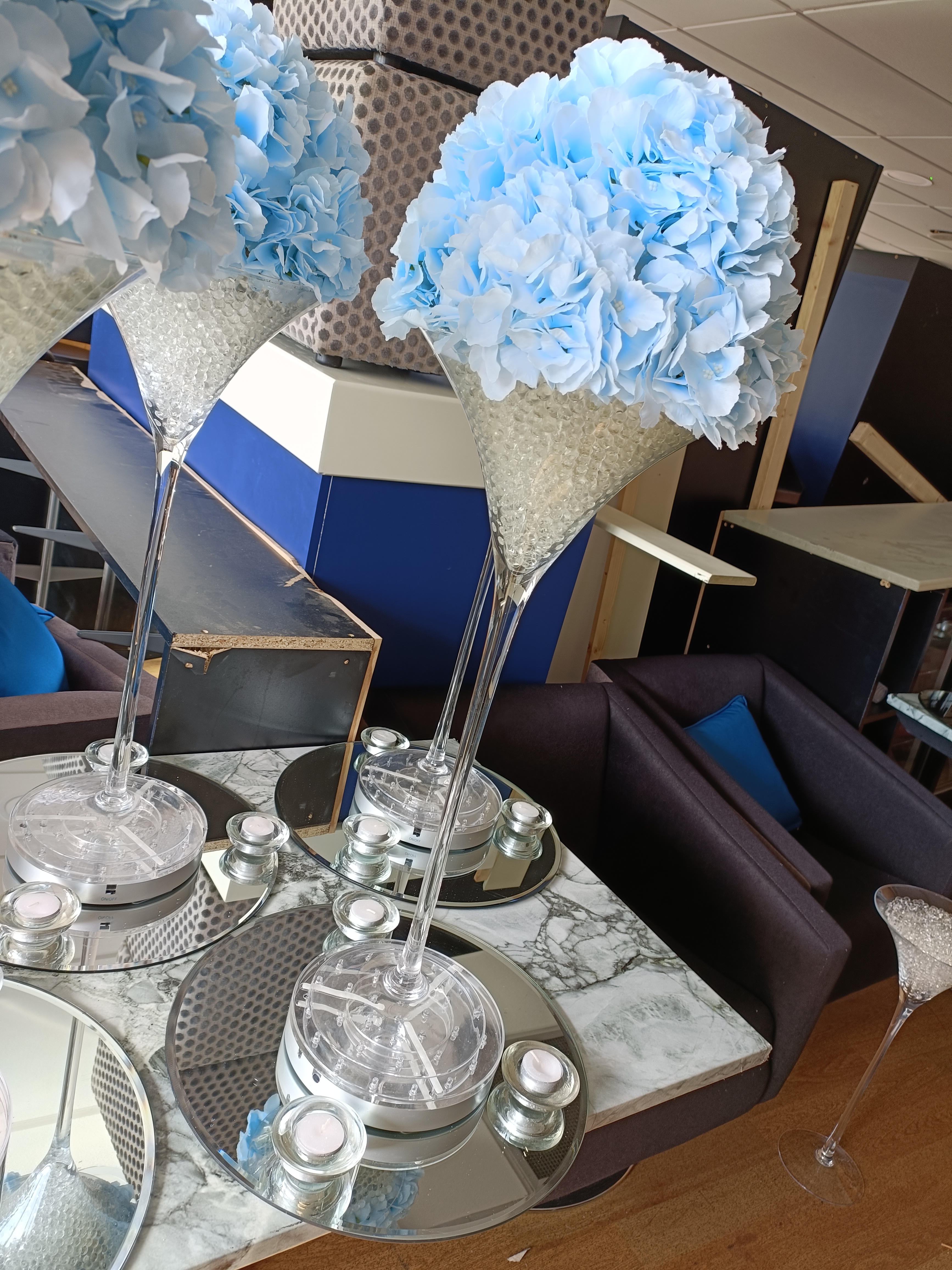 With Blue Hydrangea