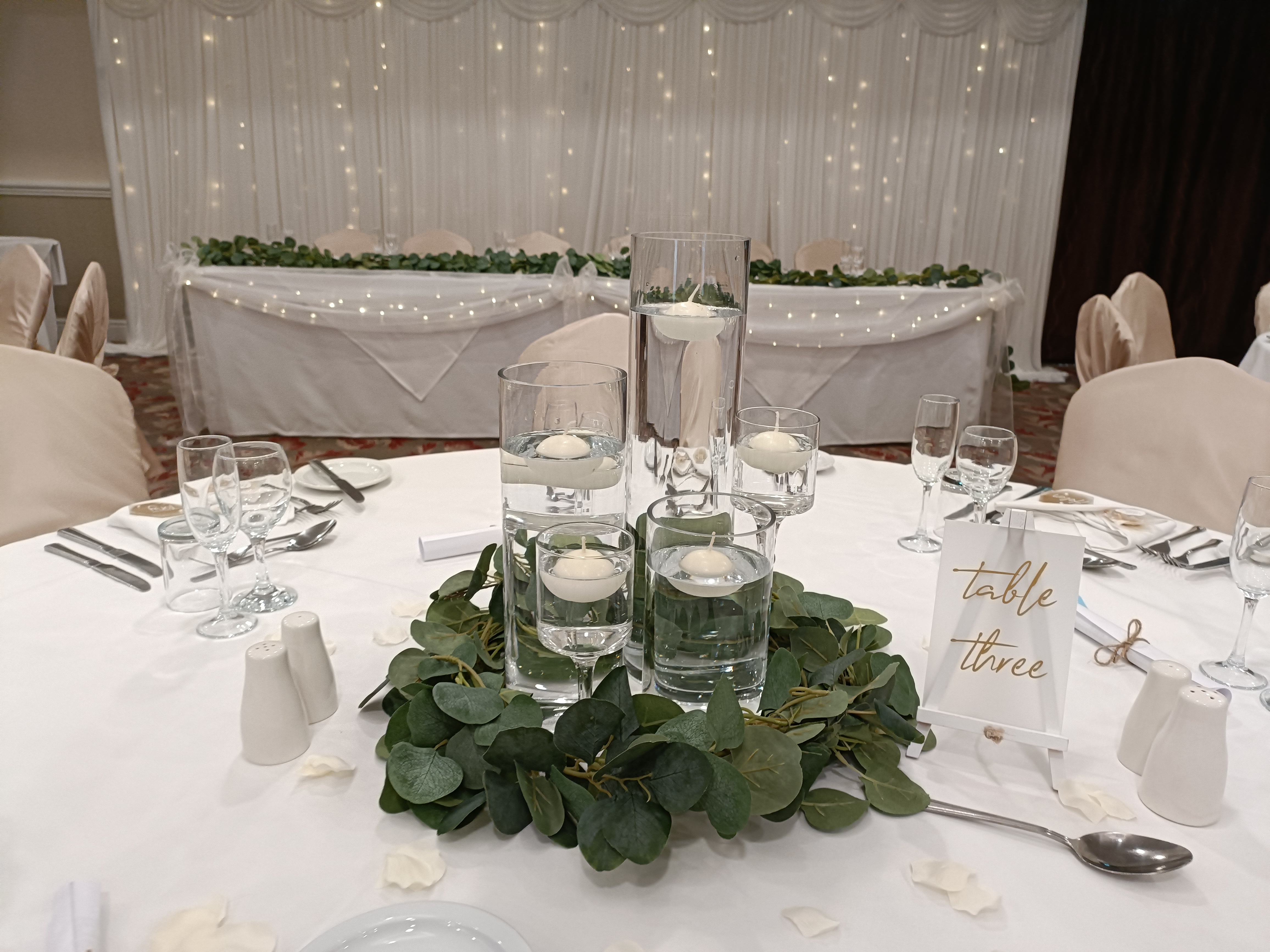 With Artificial Eucalyptus Garland