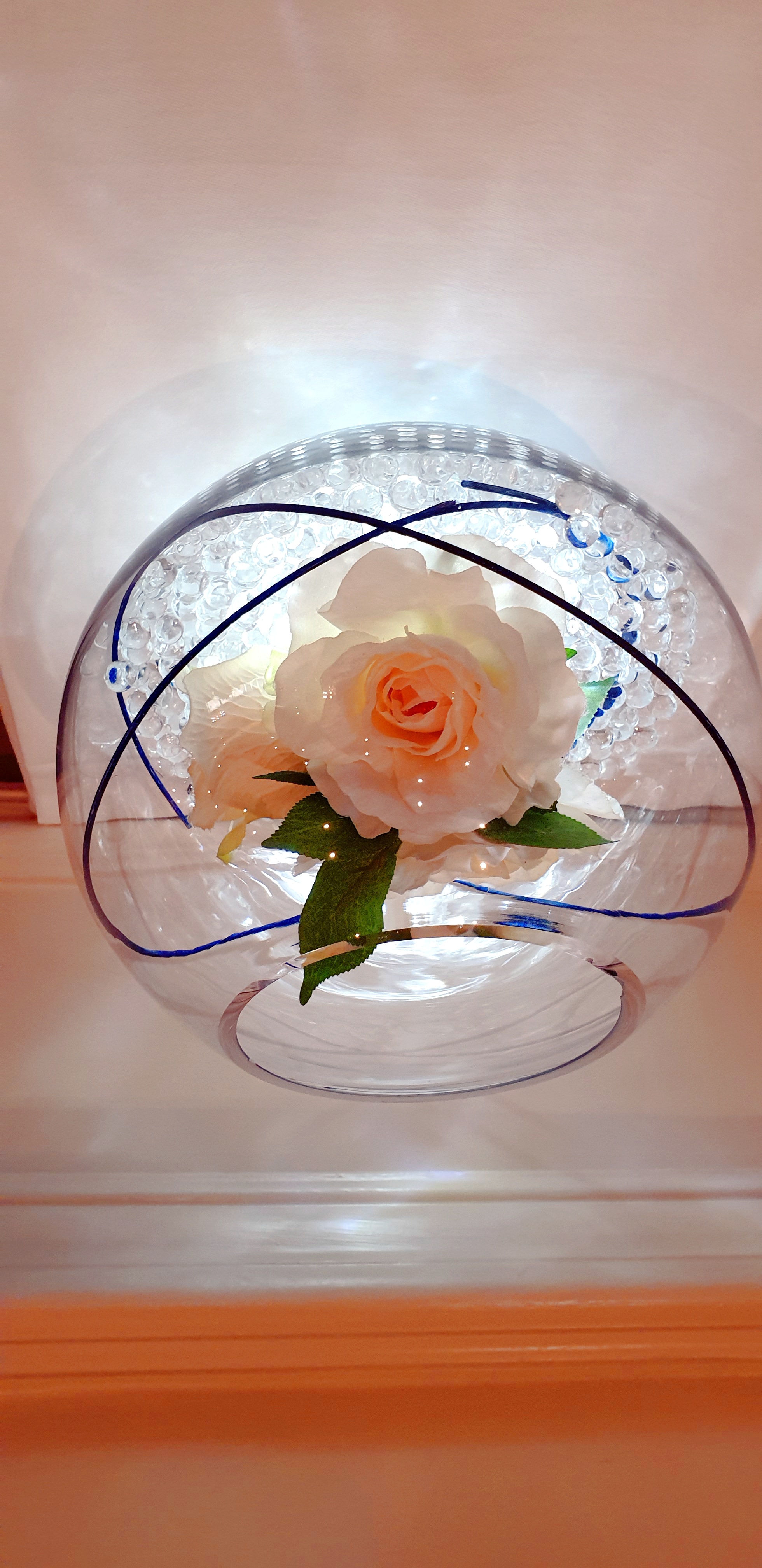 With Artificial Ivory Roses