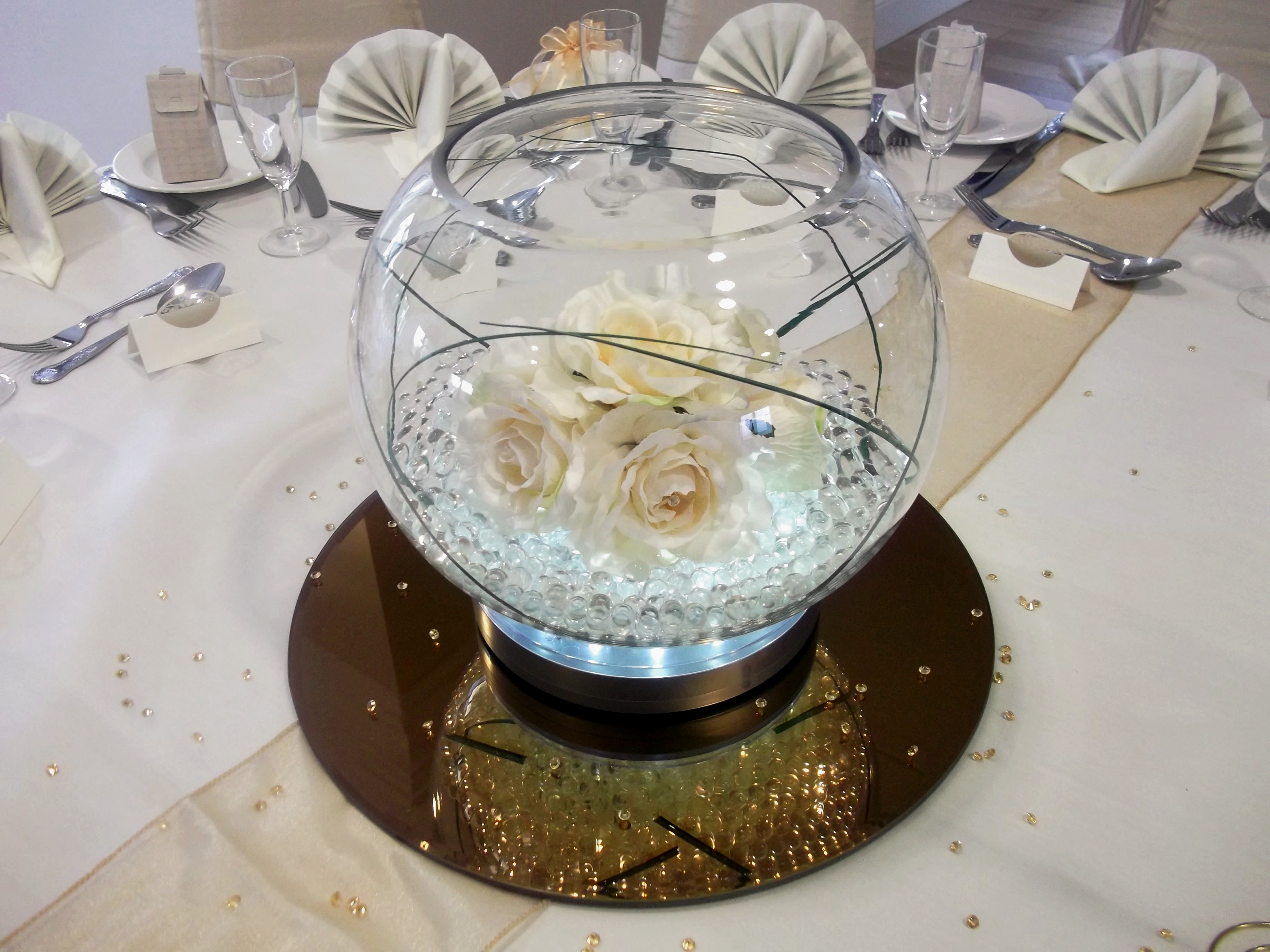 With Artificial Ivory Roses