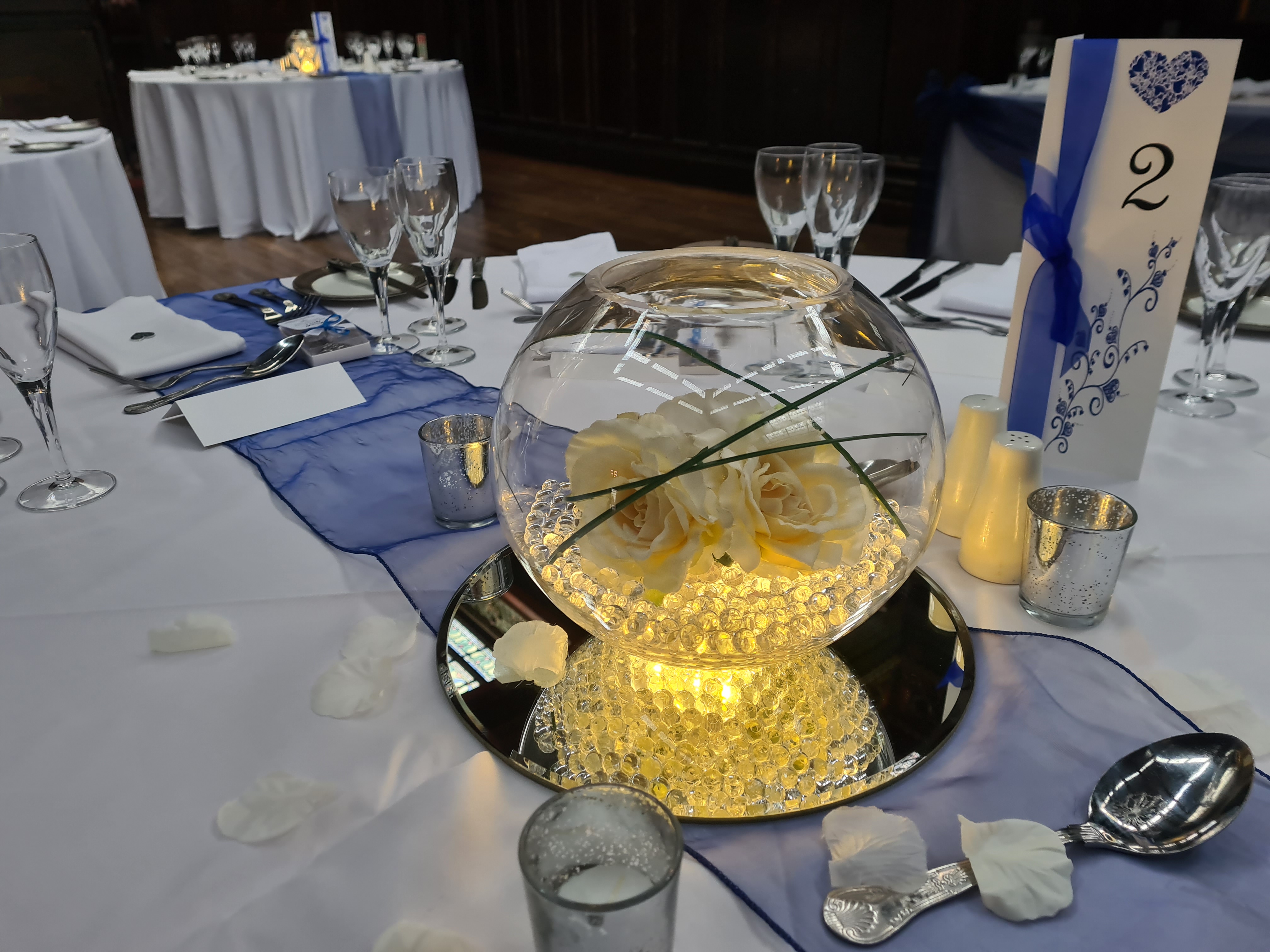 With Artificial Ivory Roses