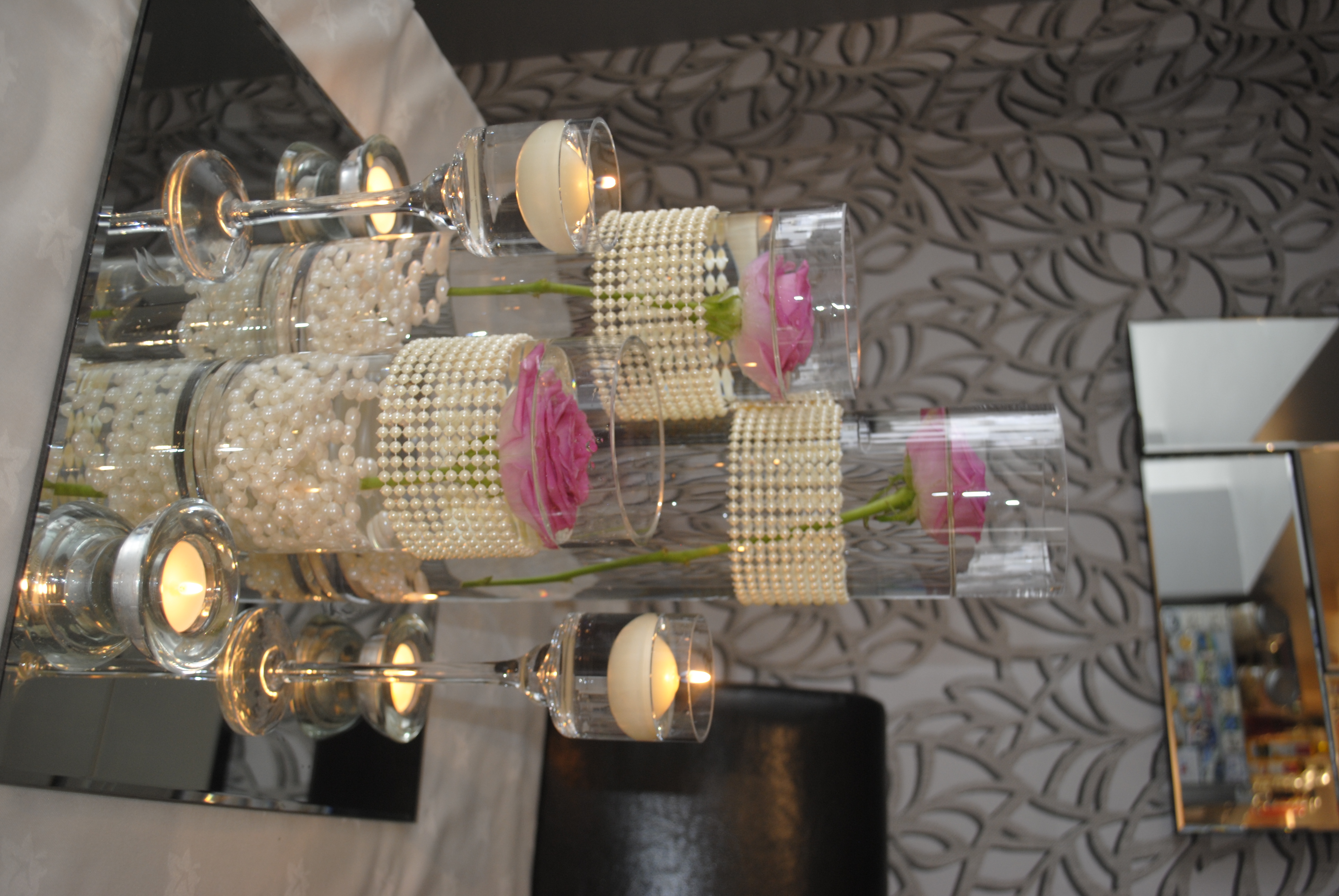Trio of cylinder vases