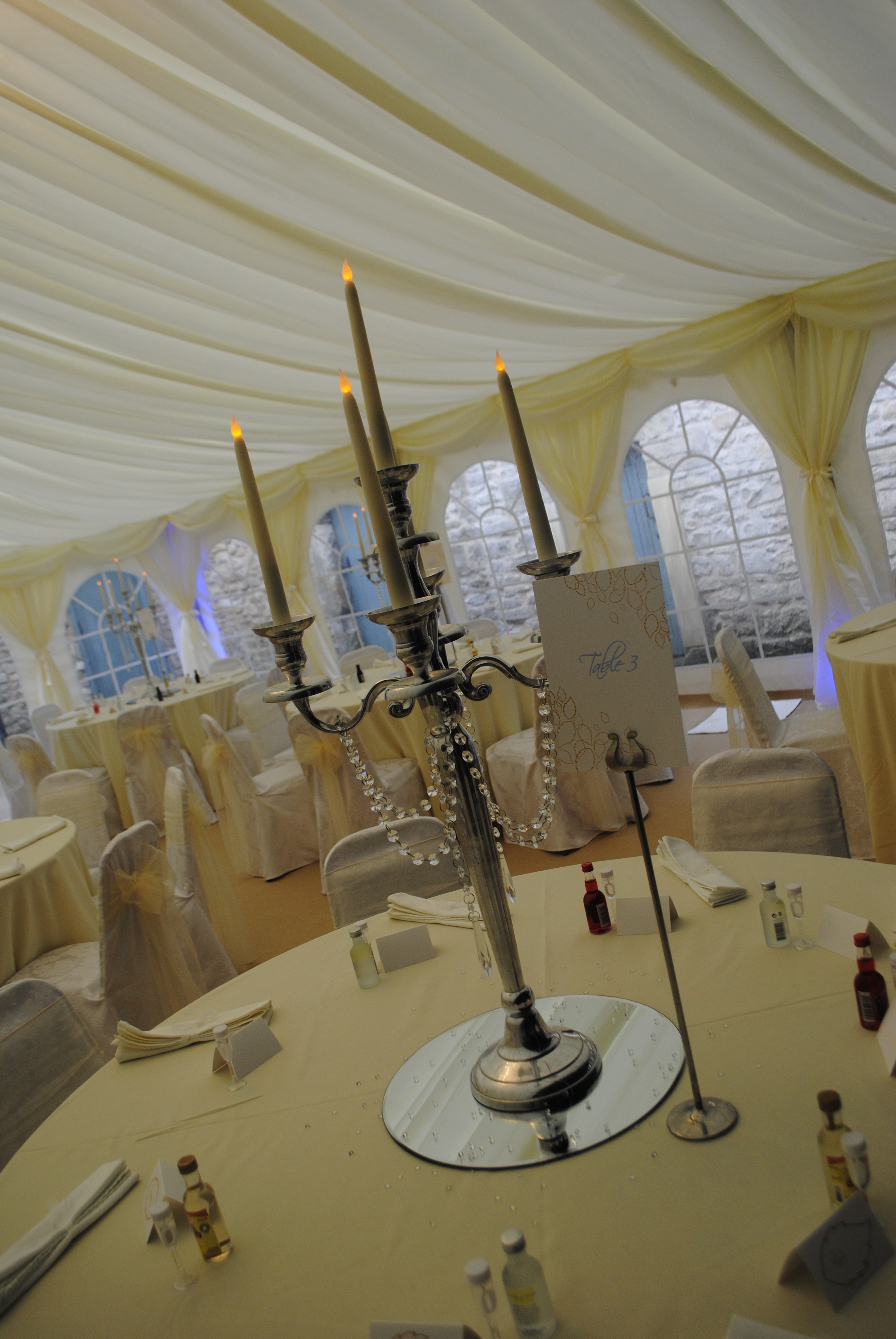 Candelabra with diamante garlands