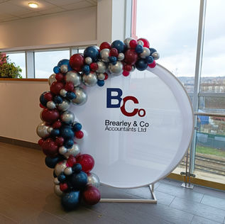 Silver Navy & Burgundy Logo Moongate