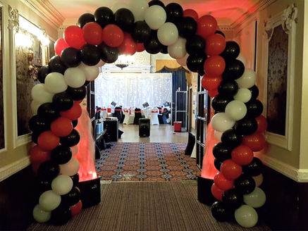 Red, White & Black Spiral Arch