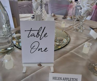 White Acrylic Table Number
