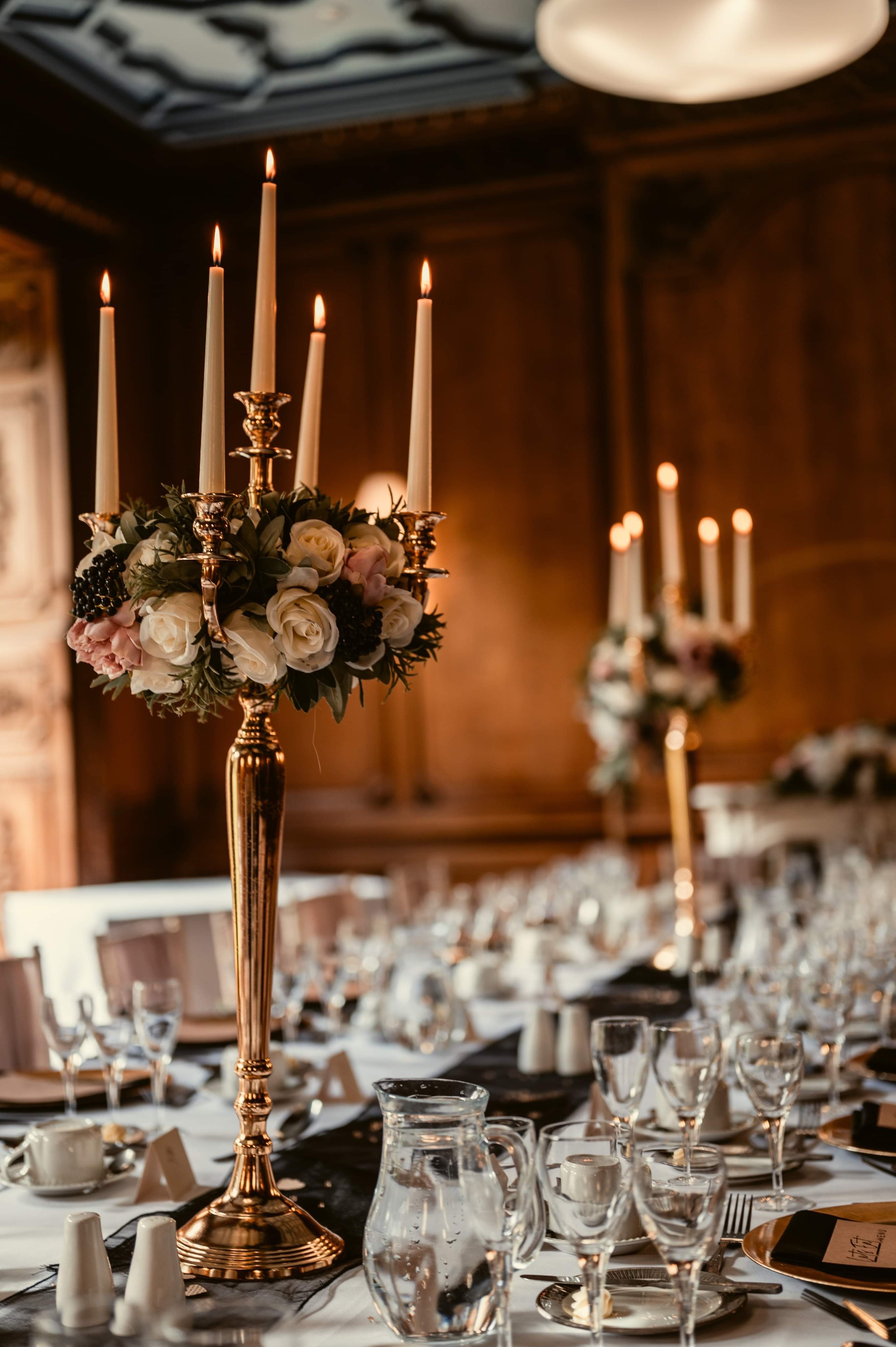 With Cream & Blush Rose & Blackberry Wreaths