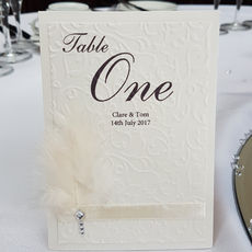 Diamante Feather Table Numbers