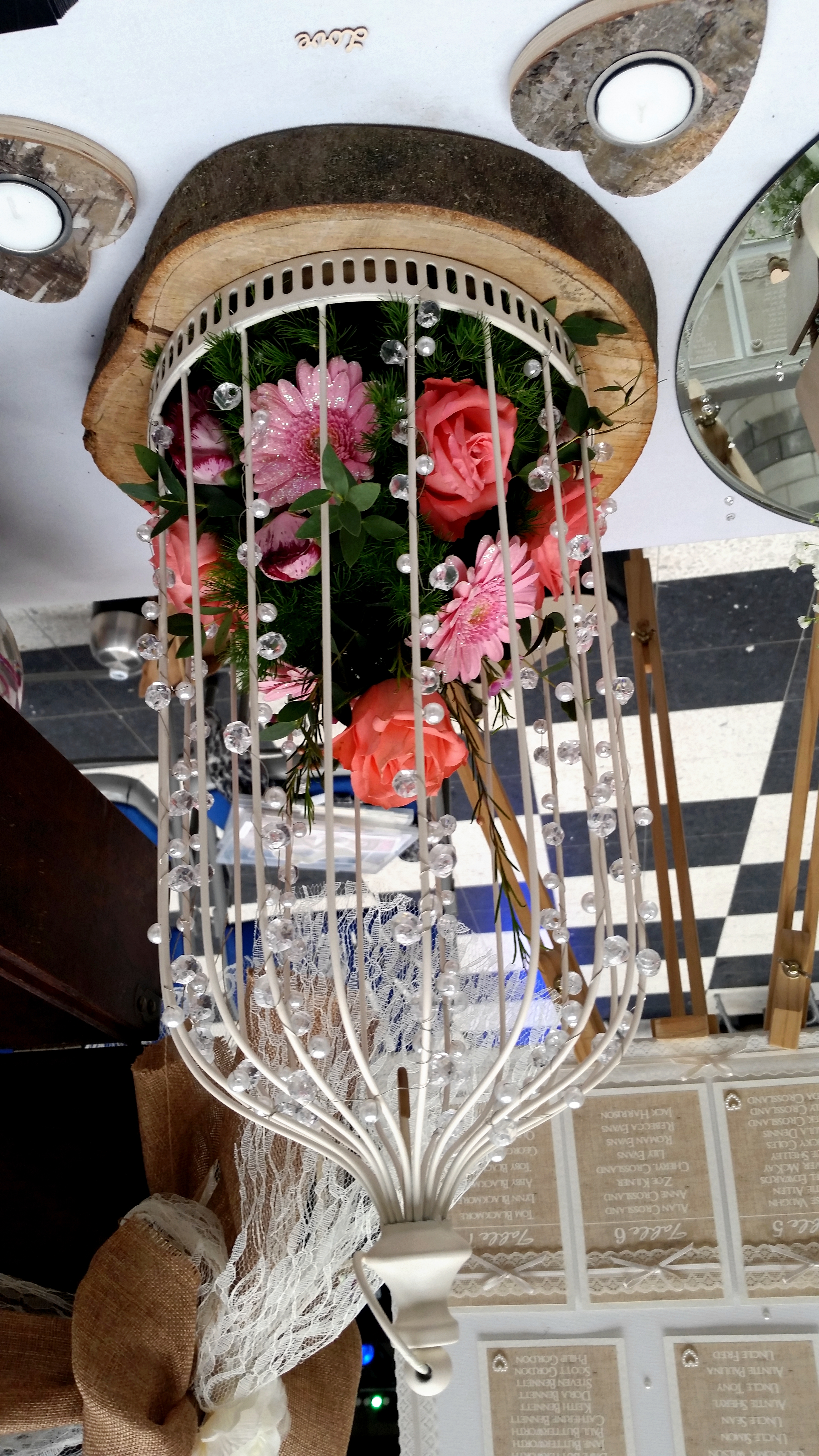 With Fresh Pink Gerbera, Roses & Greenery