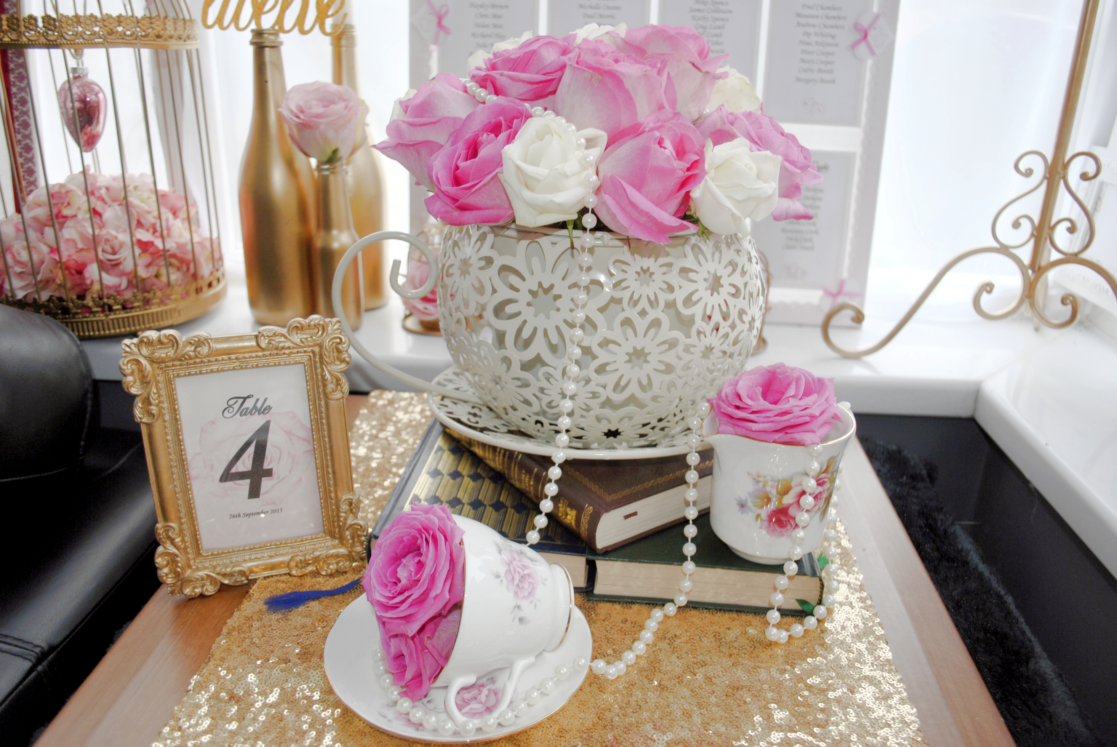 With Fresh Pink & Ivory Roses