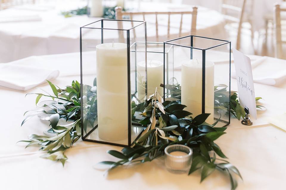 With Fresh Ruscus Sprigs