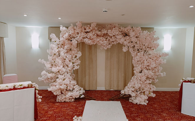 Pink Blossom Heart Arch