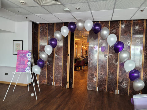 Single Pearl Arch in Silver, White & Purple