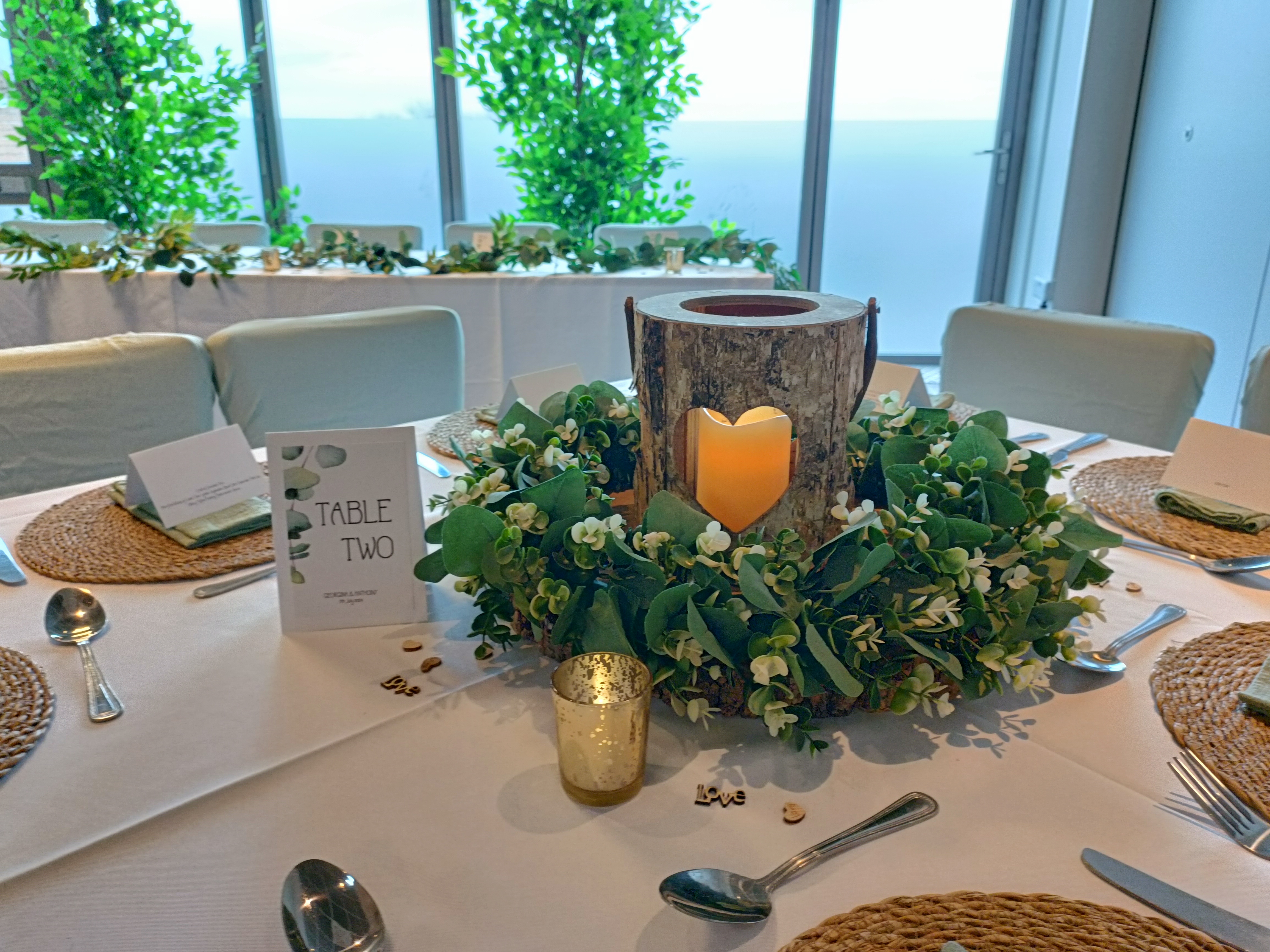 With Eucalyptus Wreath