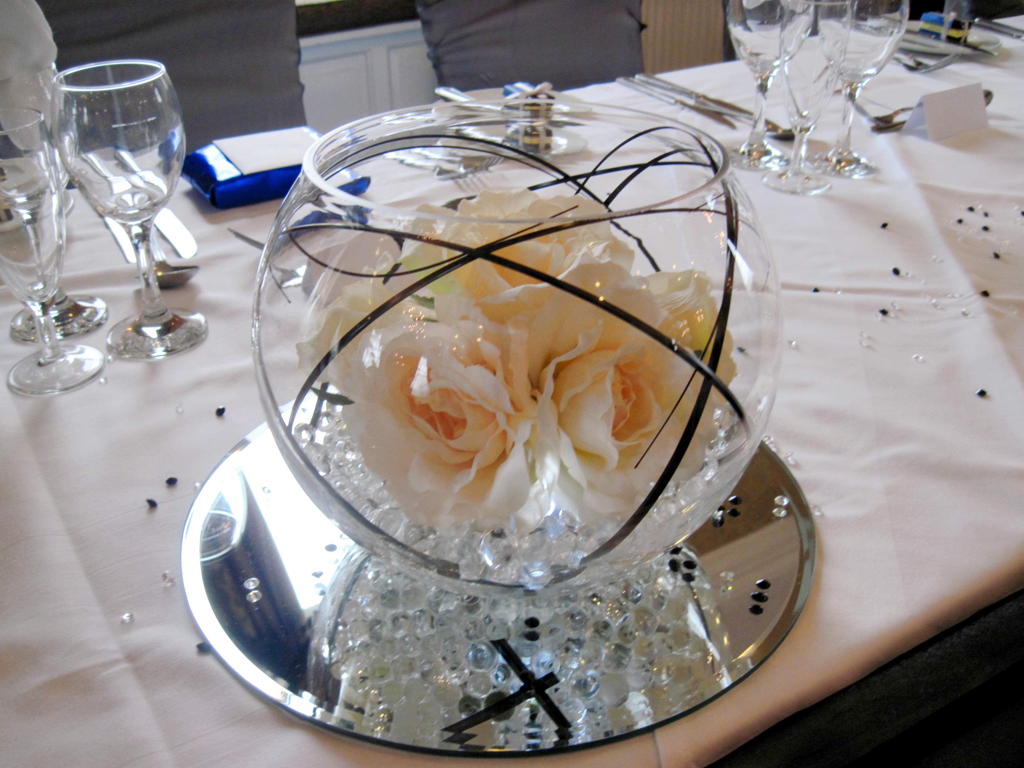 With Artificial Ivory Roses