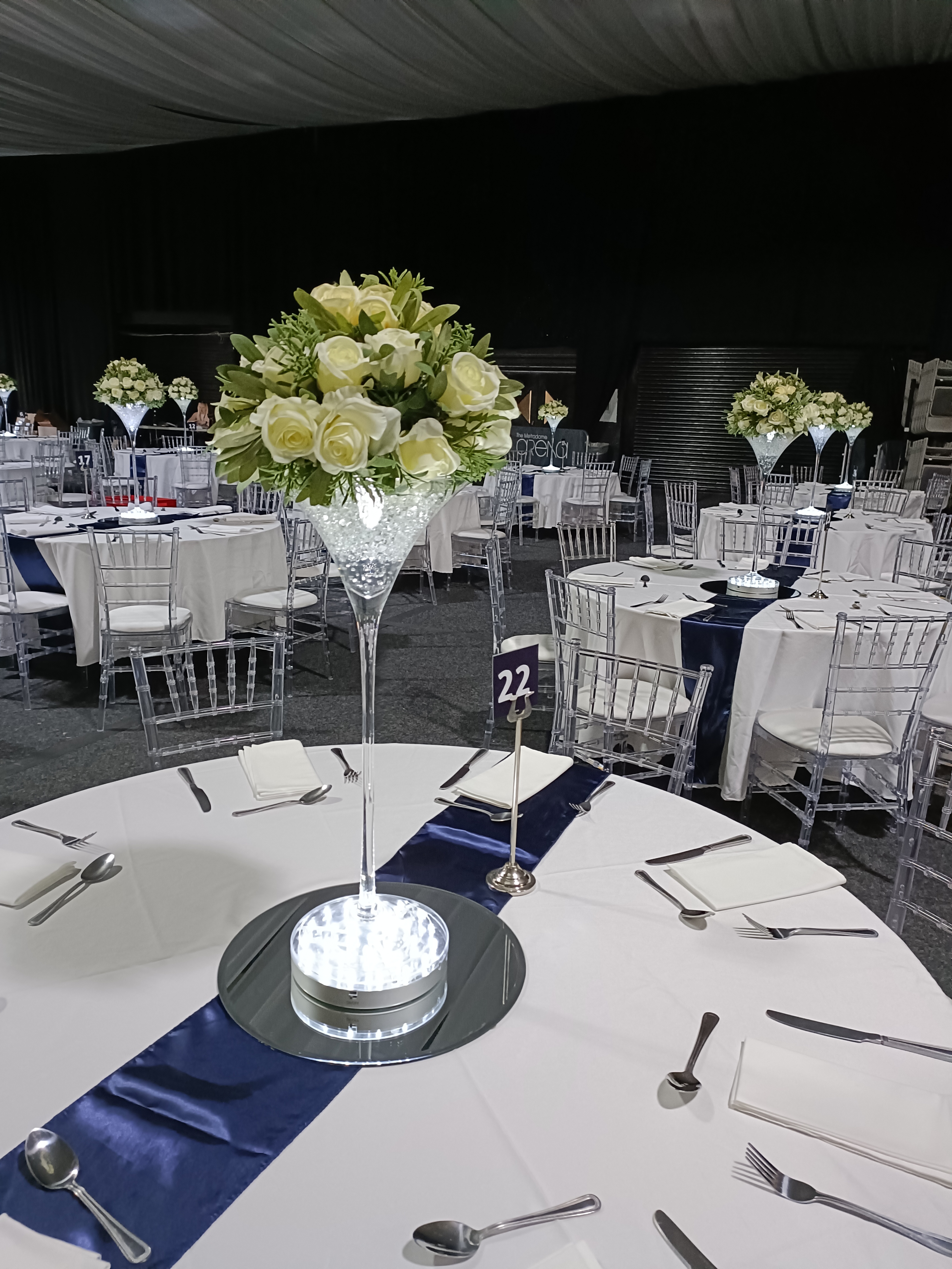 With Cream Rose & Greenery Toppers