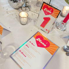 Disco Table Number & Menu