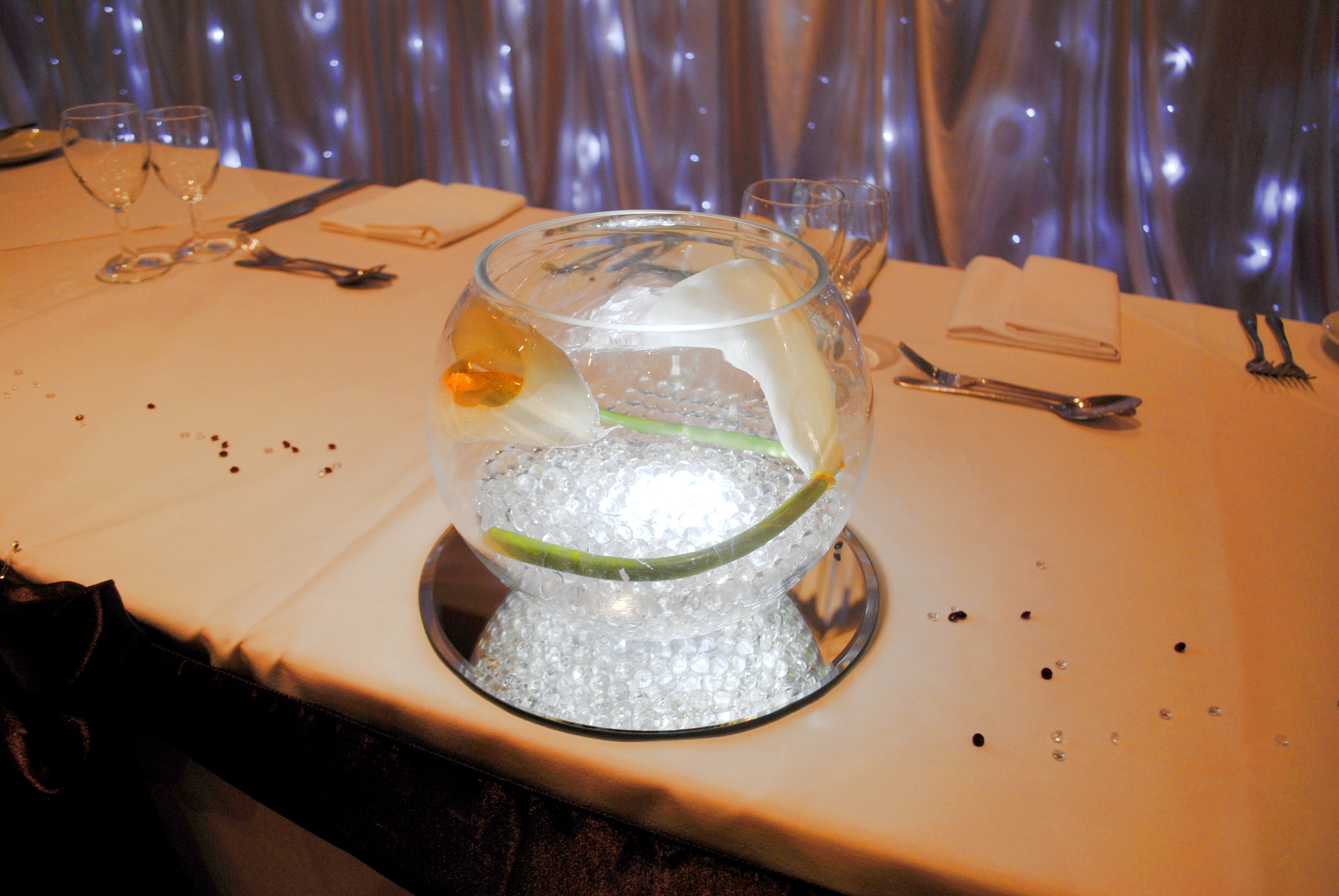 With Artificial Calla Lily