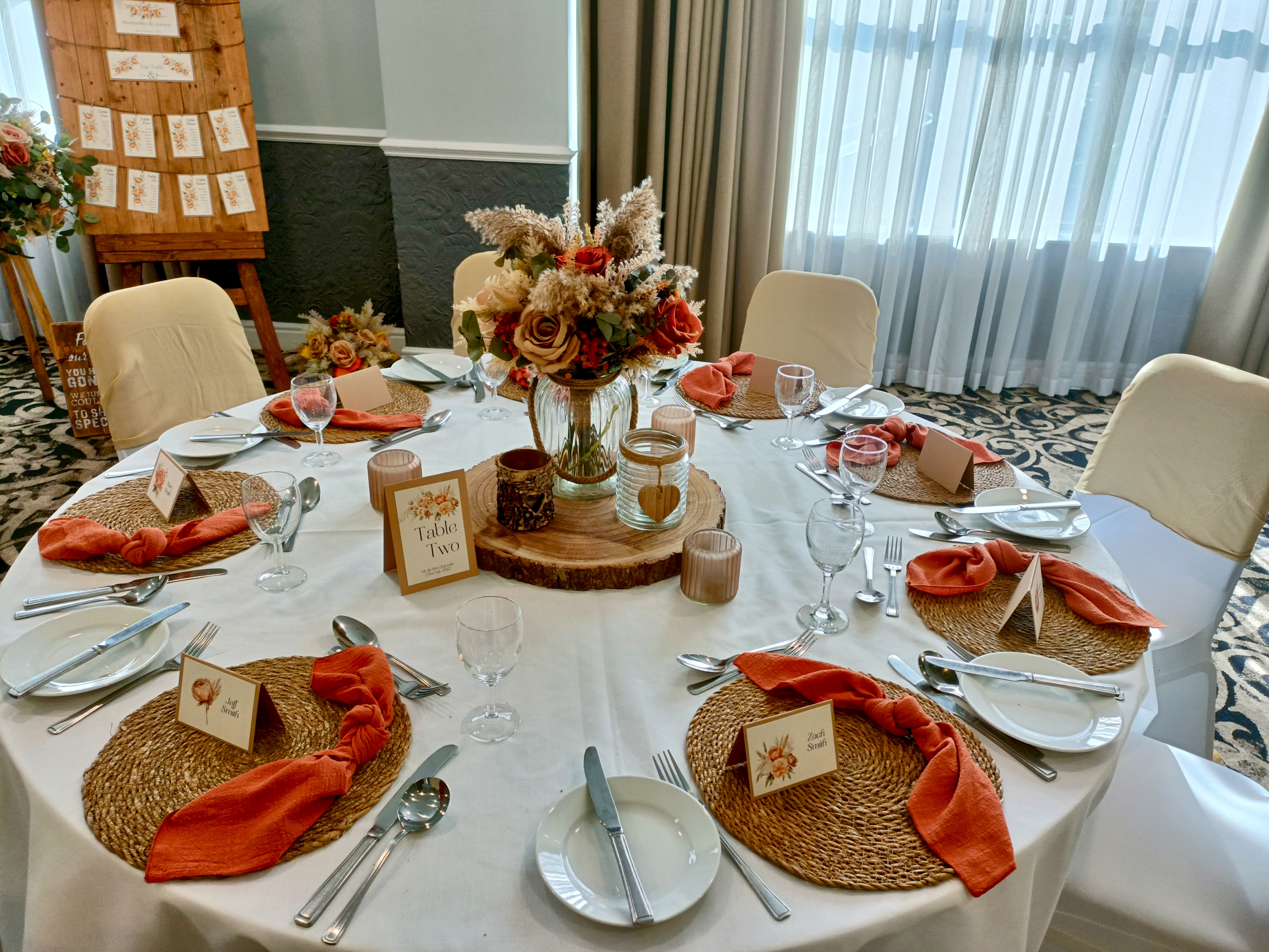 Trio Of Rustic Mixed With Autumn Artificial 