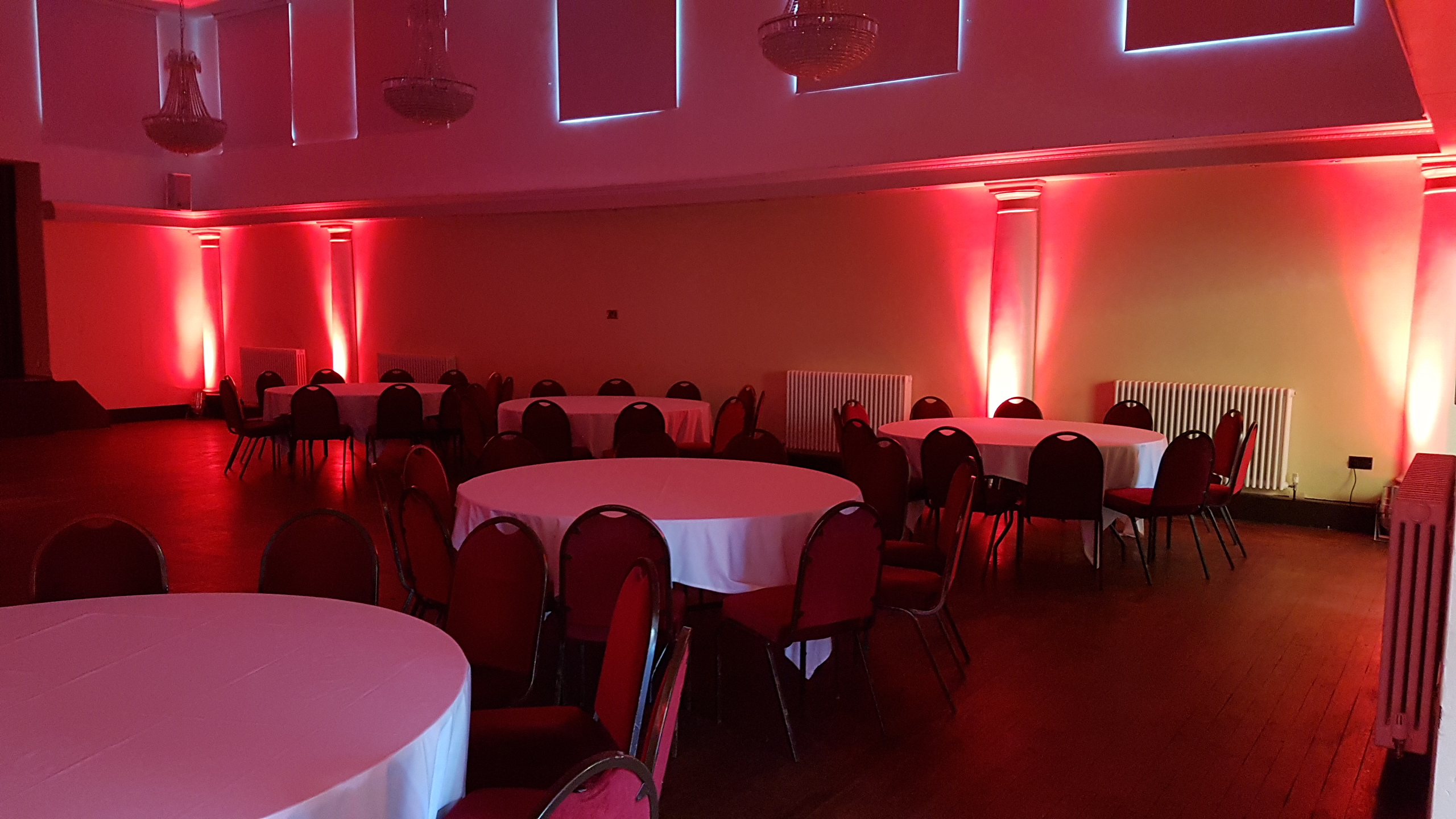 Red Uplighting at Wortley Hall