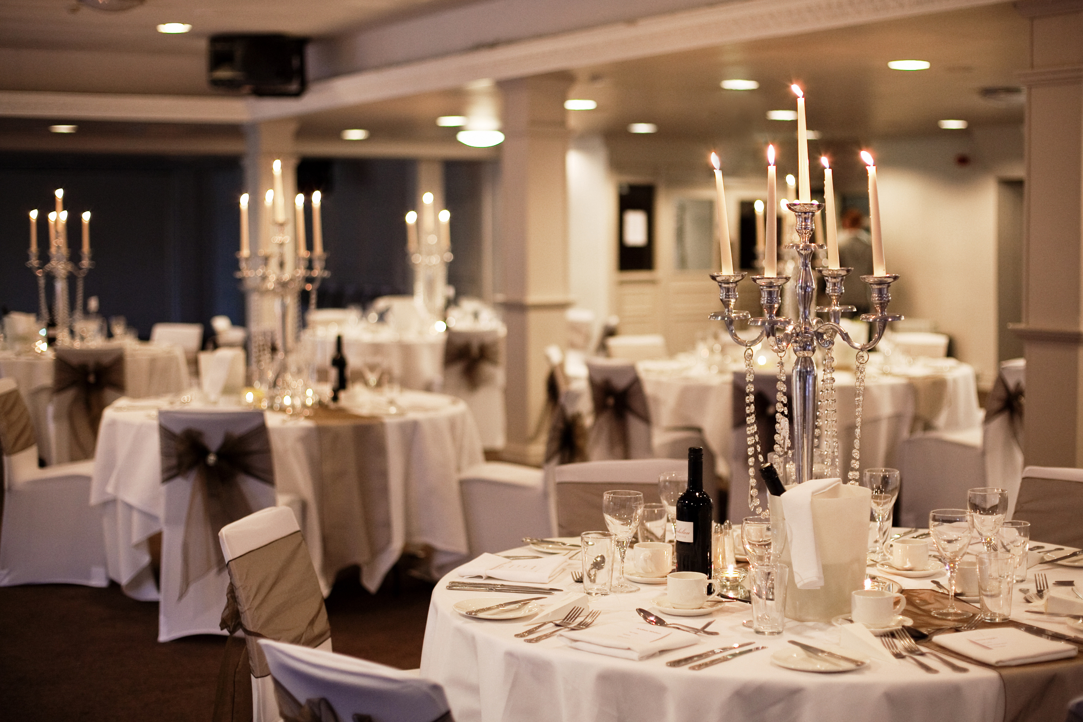 Candelabra with diamante garlands