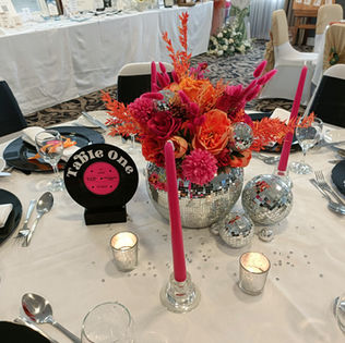 Disco Ball Centrepieces & Record Stationery
