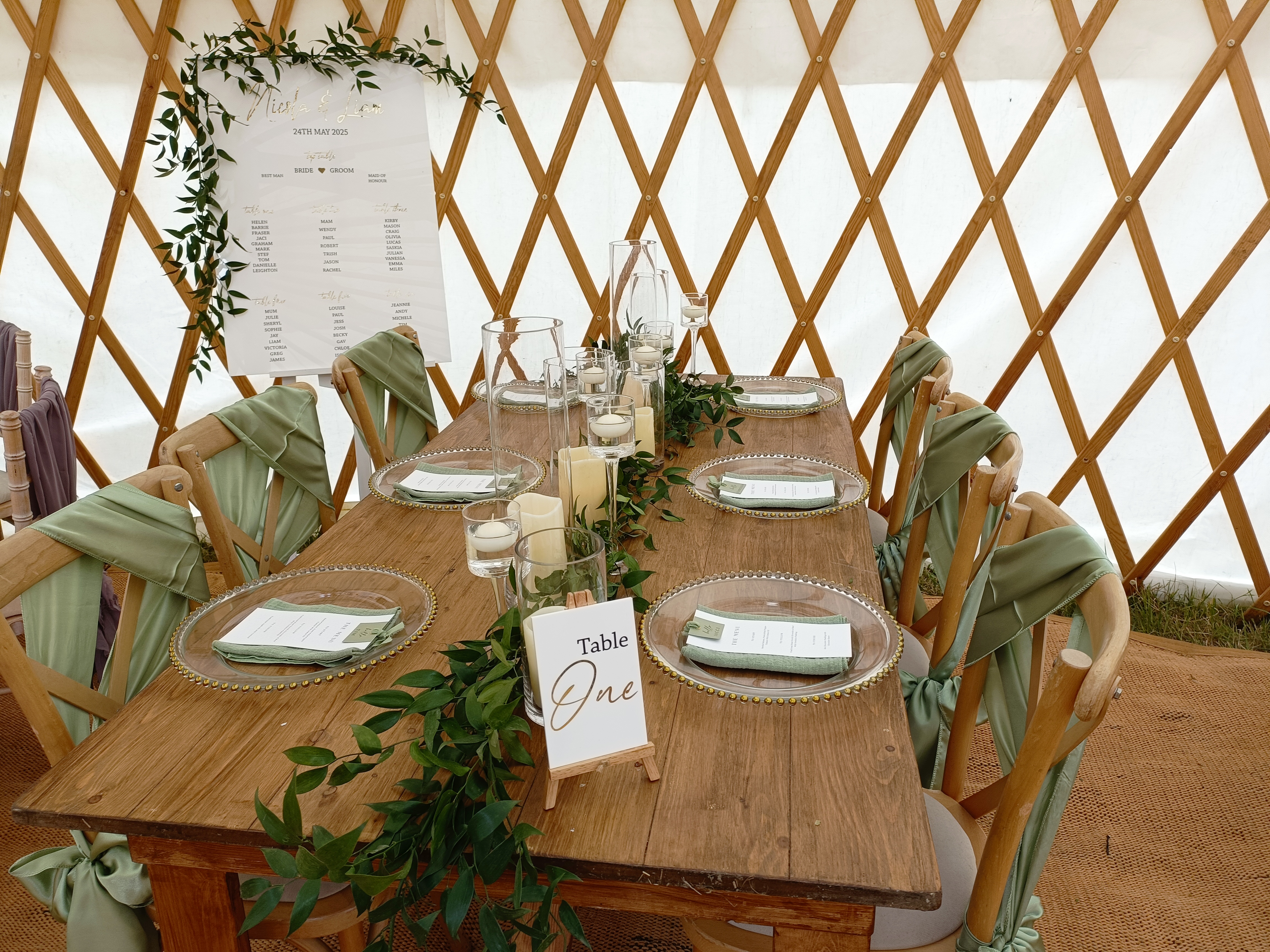 Cylinder Vases & Fresh Ruscus 