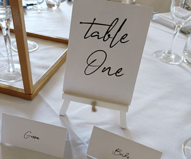 White Acrylic Table Number