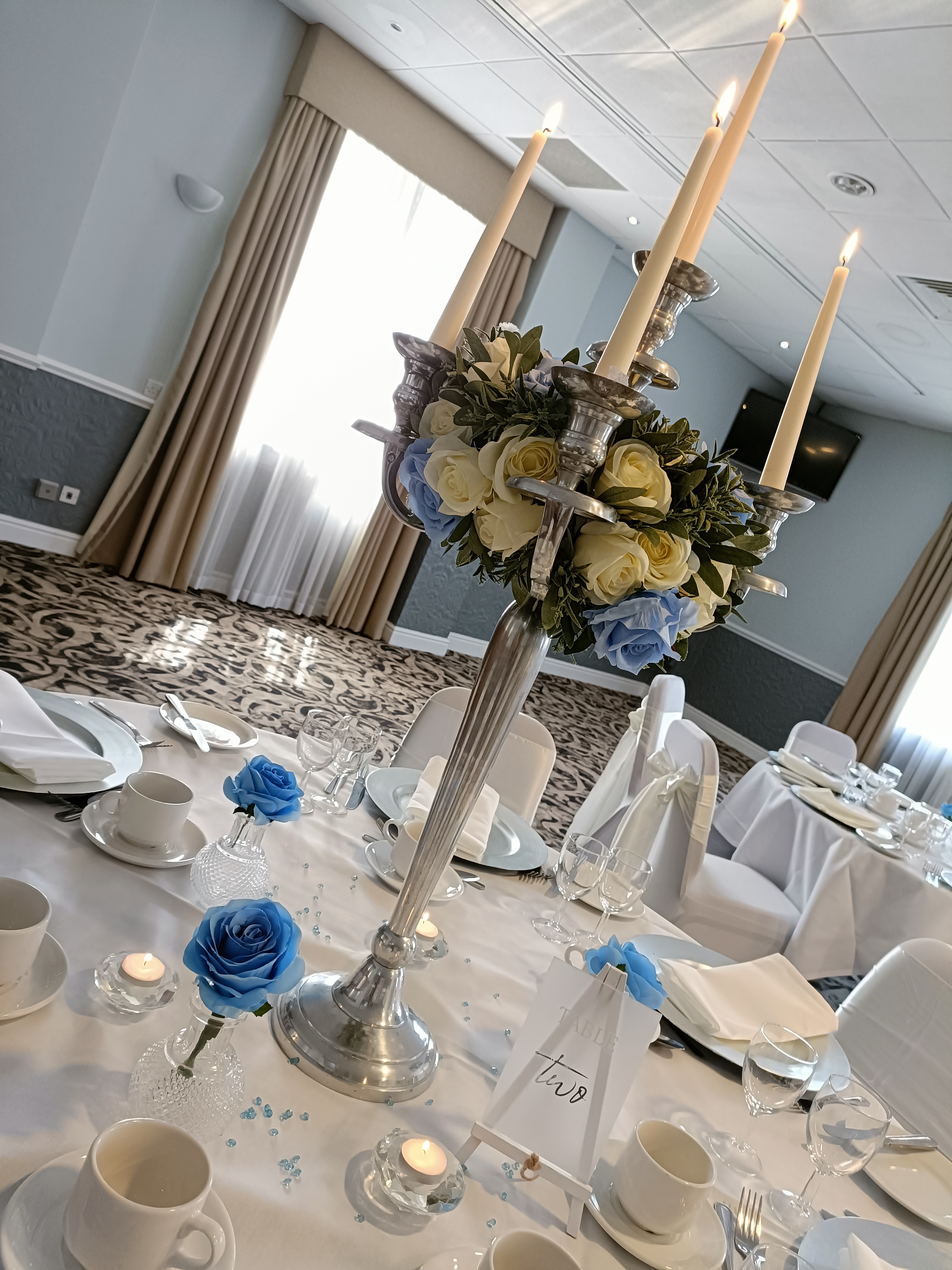 With Artificial Cream & Pink Rose Wreaths