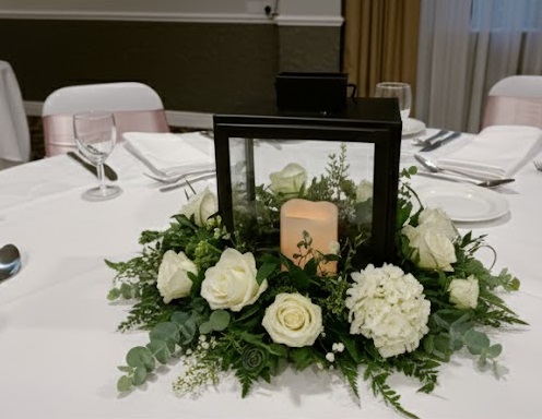 With Fresh Ivory Rose & Hydrangea