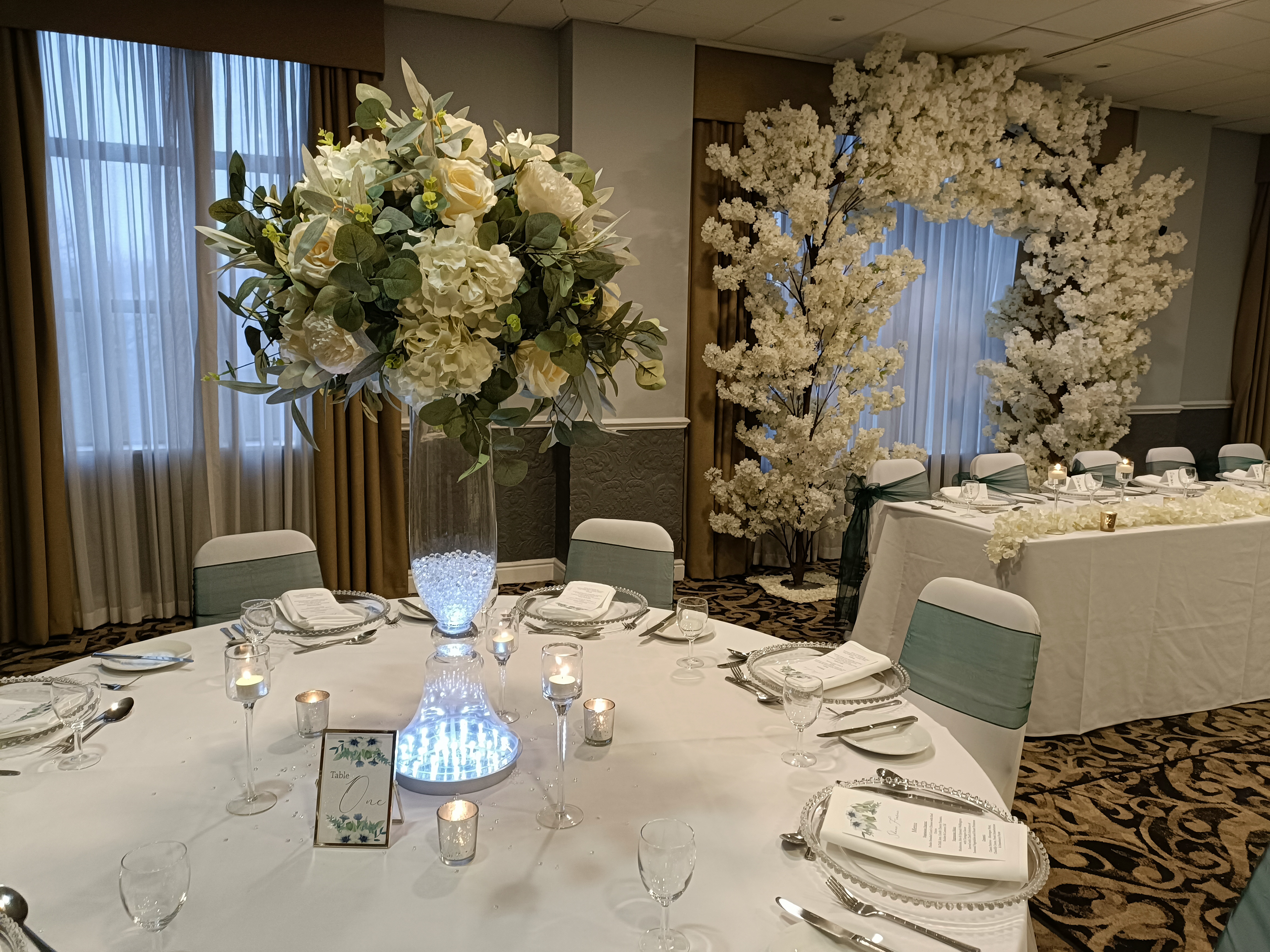 With Ivory, Rose, Peony, Hydrangea & Greenery Artificial Flower Bomb