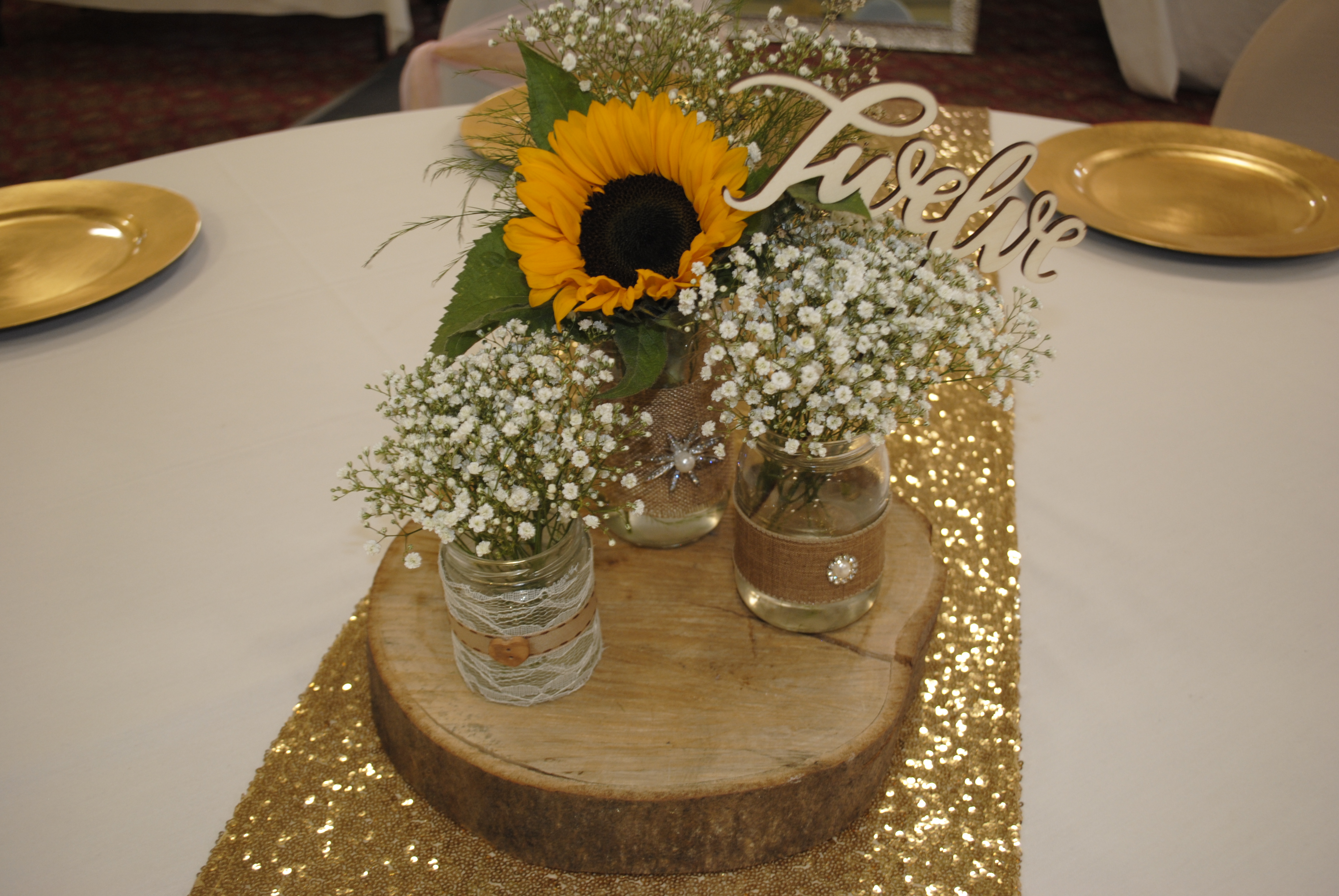 With Fresh Sunflowers & Gyp