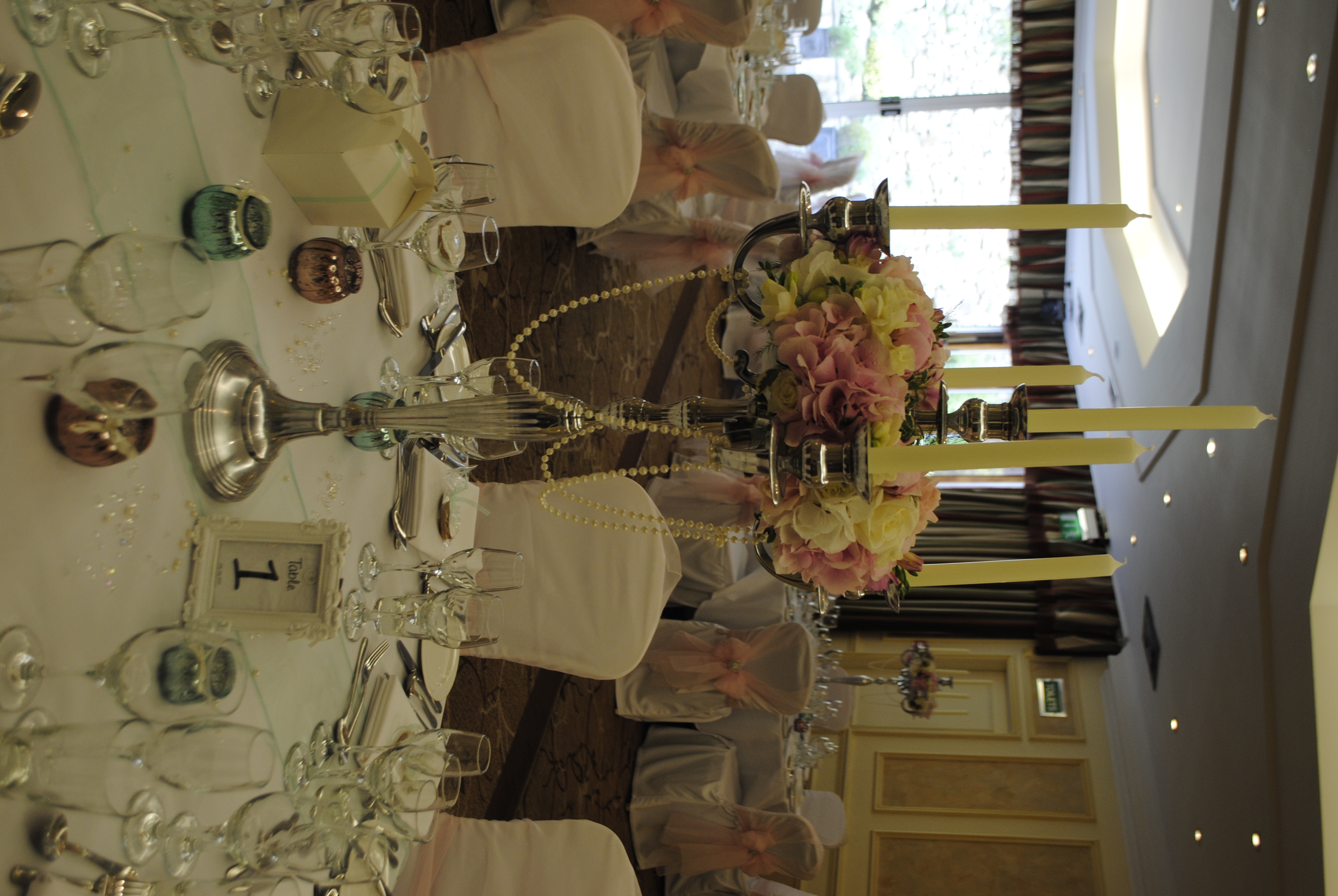 Candelabra with fresh wreaths