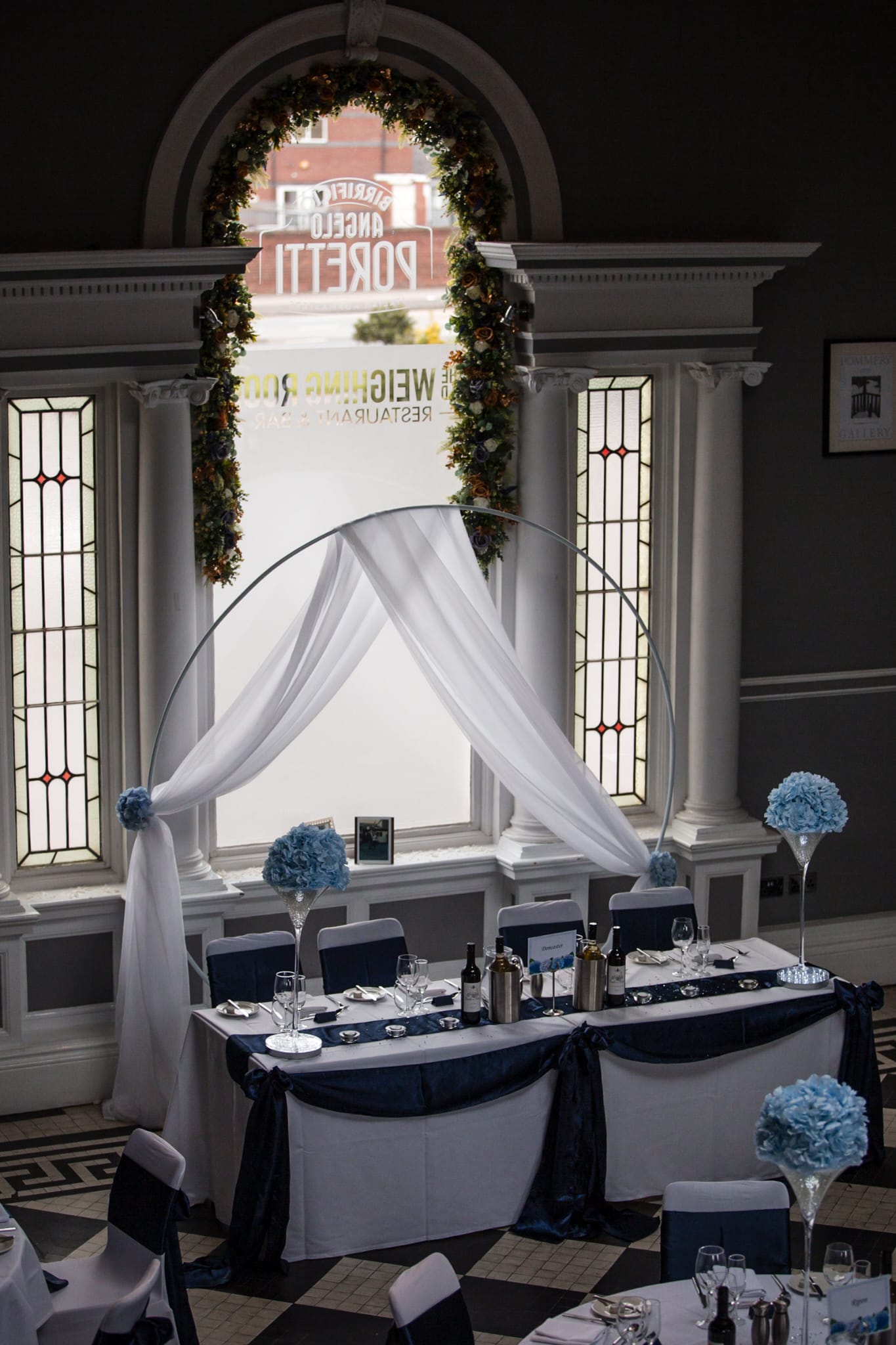 With Blue Hydrangea