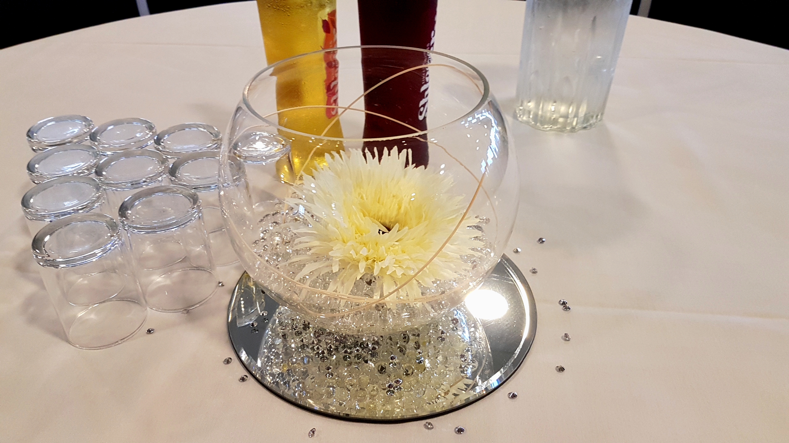 With Artificial White Giant Gerbera