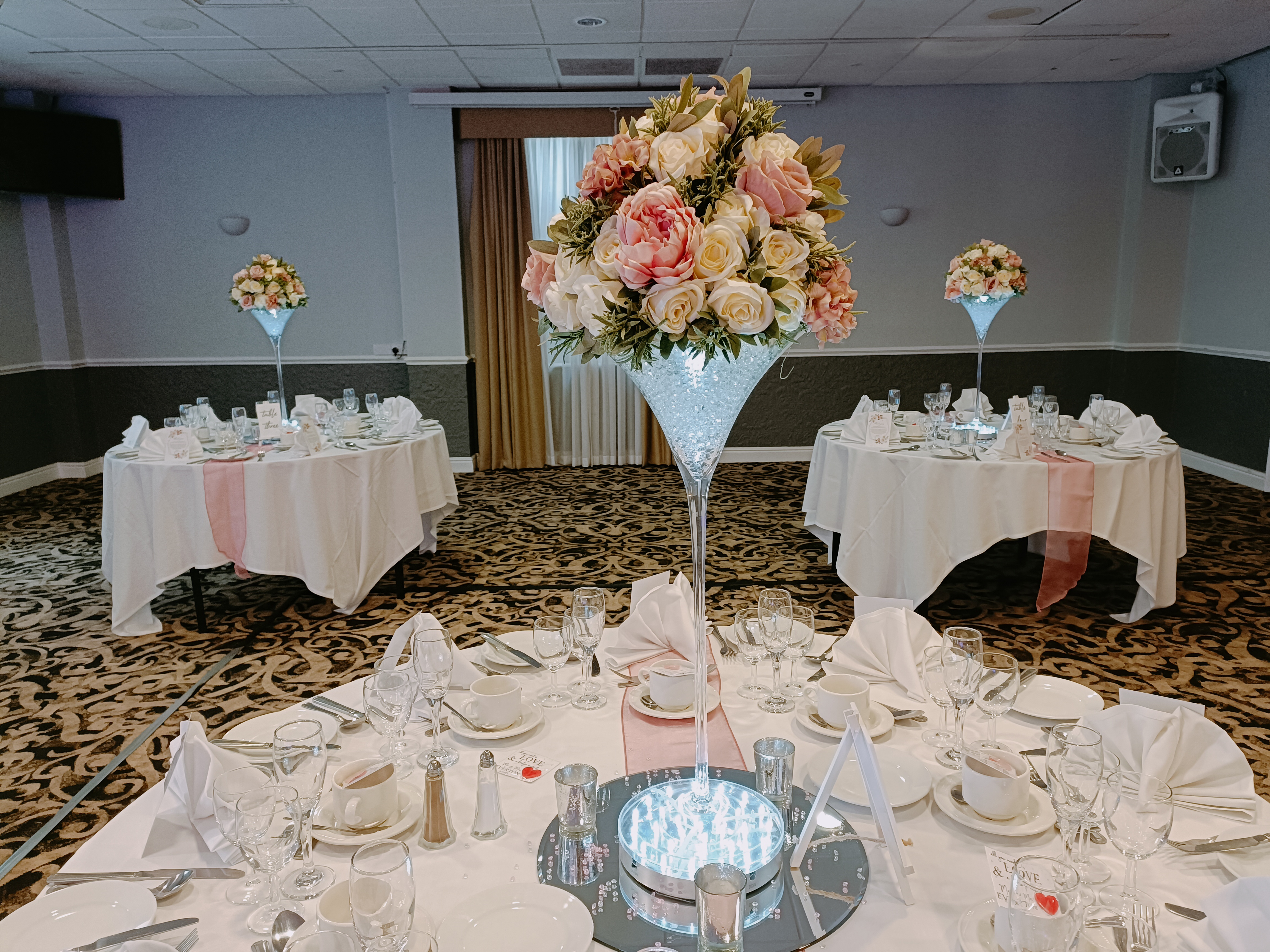 With Cream & Dusky Pink Rose & Greenery Toppers