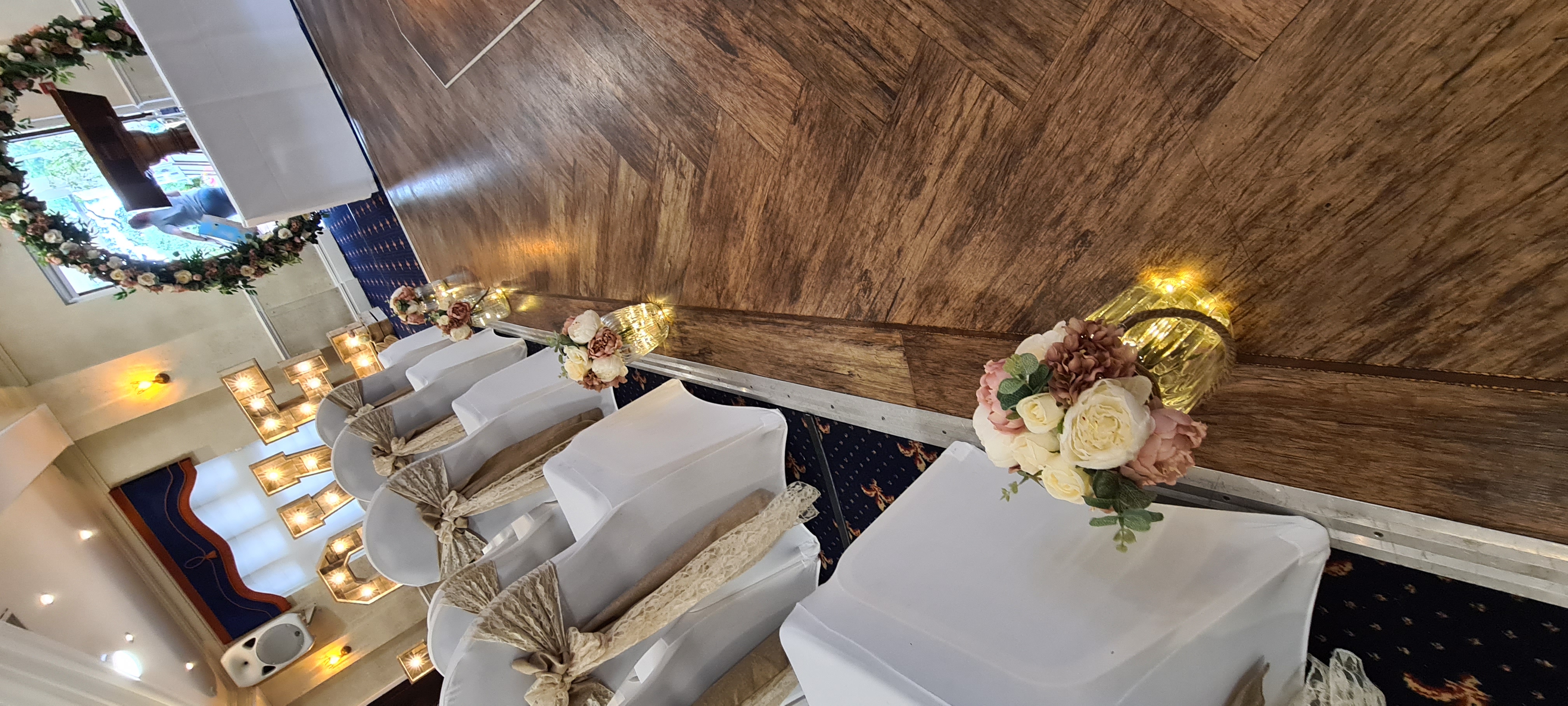 With Artificial Cream & Blush Rose & Hydrangeas