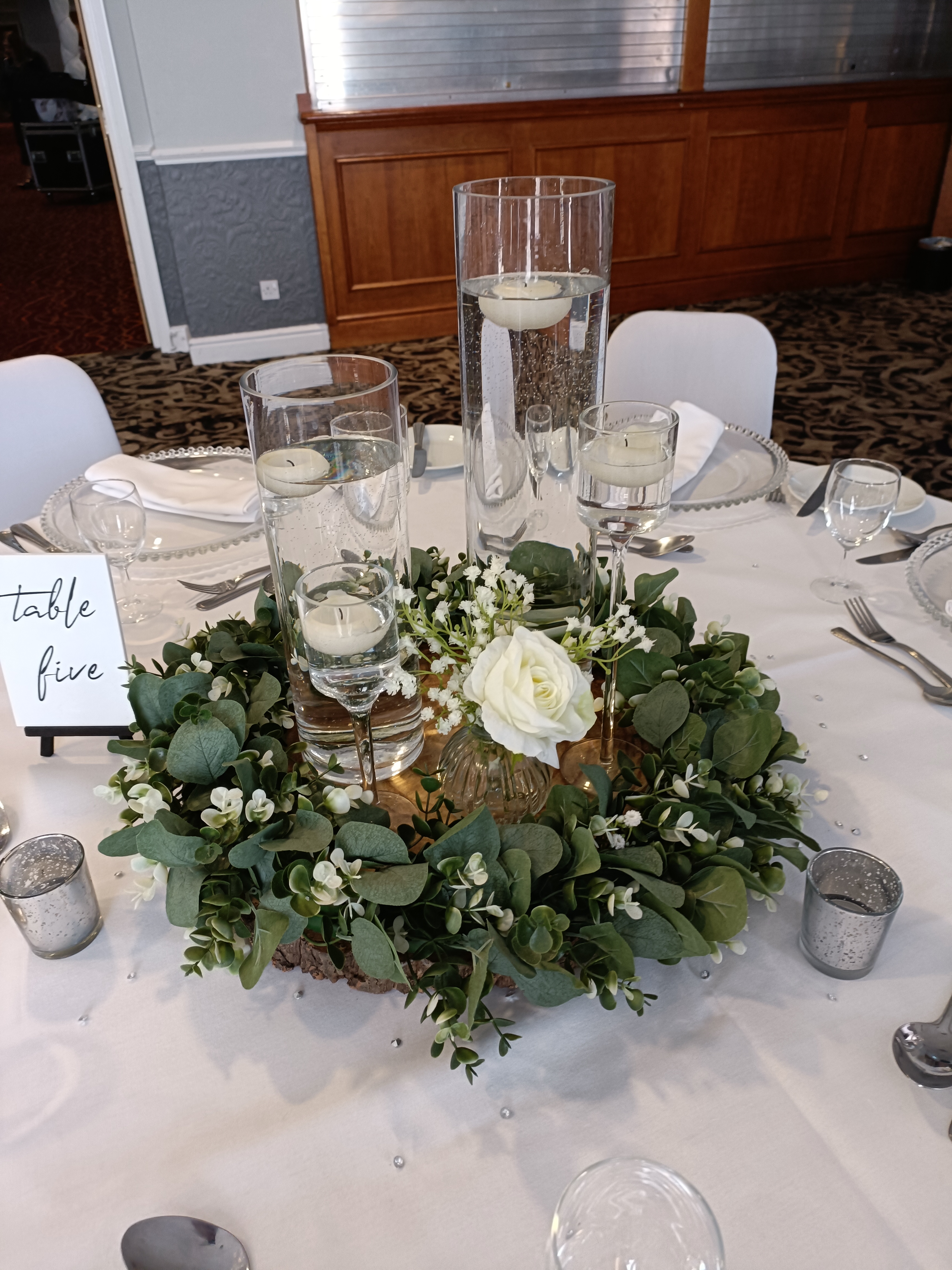 With Artificial Eucalyptus Wreath