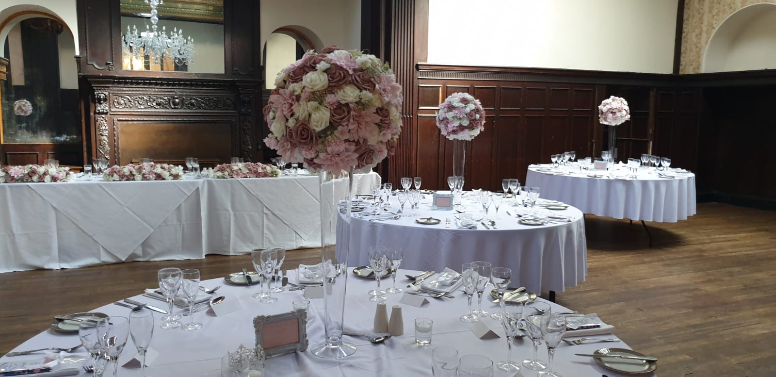 With Large Blush Dusky Pink & Ivory Artificial Flower Bombs