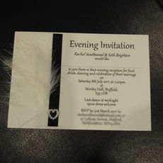 Diamante Feather Invitation