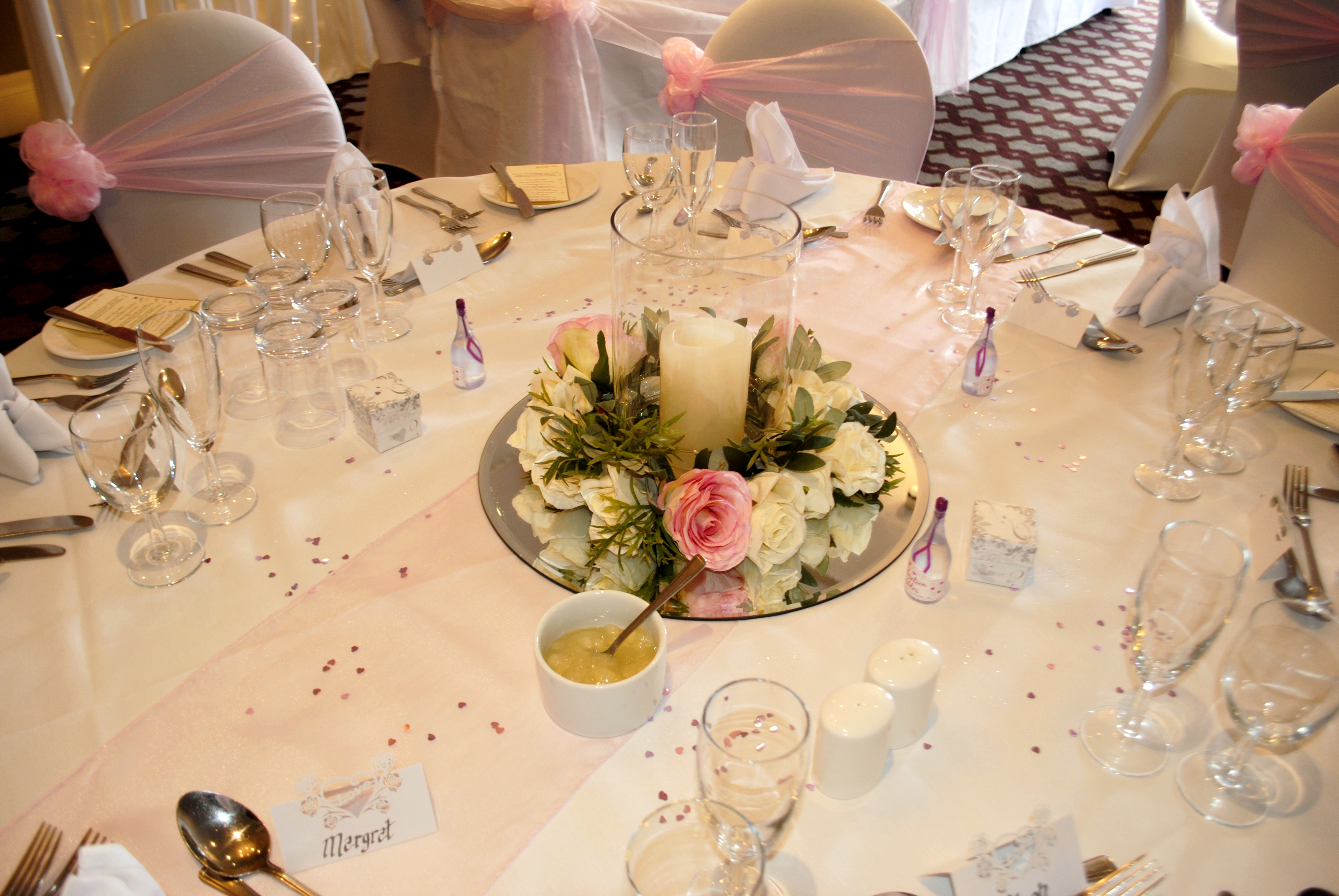 With Cream & Baby Pink Rose Wreaths