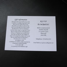 Contemporary Swirl Postcard Invitation Reverse View