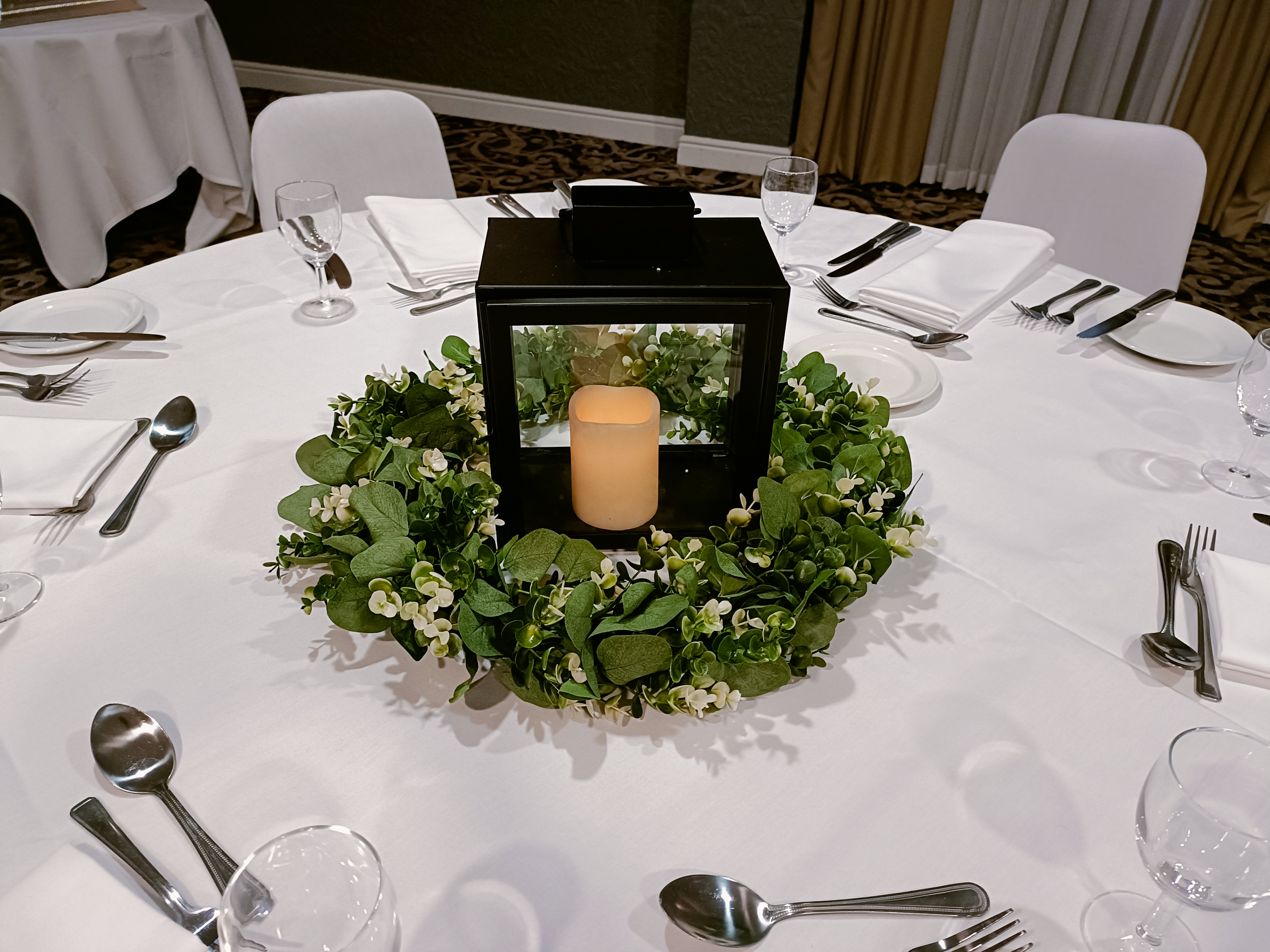 With Eucalyptus Wreath