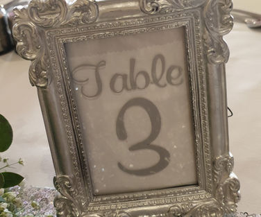 Silver Ornate Frame Table Number