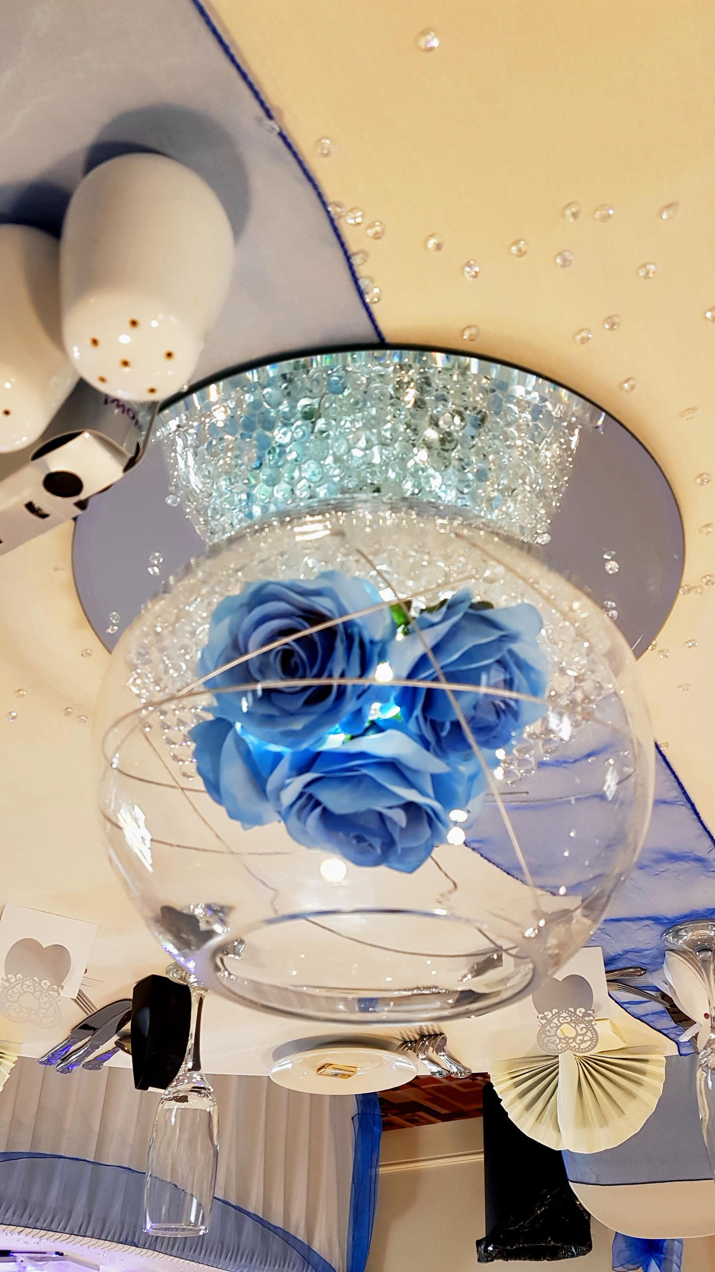 With Artificial Dusky BlueRoses