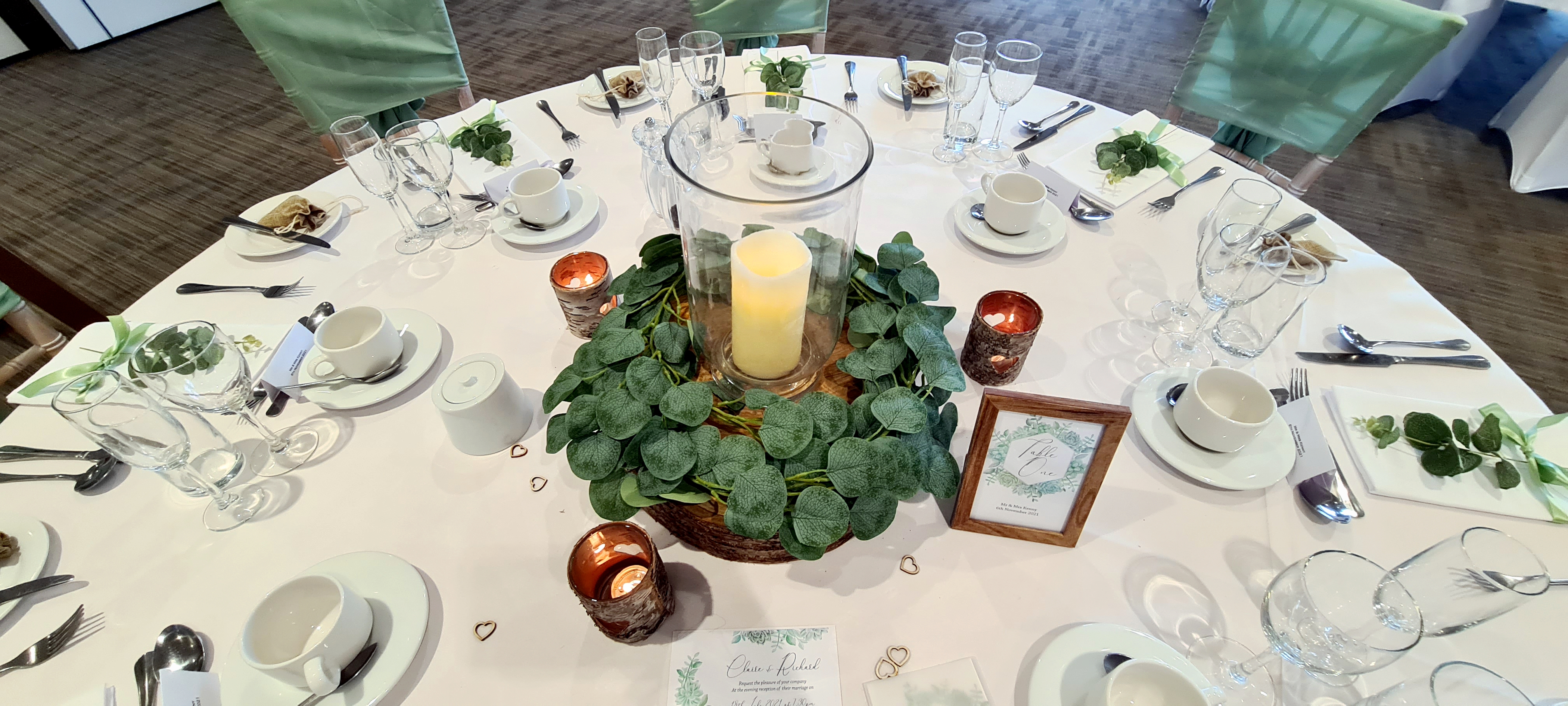 With Eucalyptus Wreath