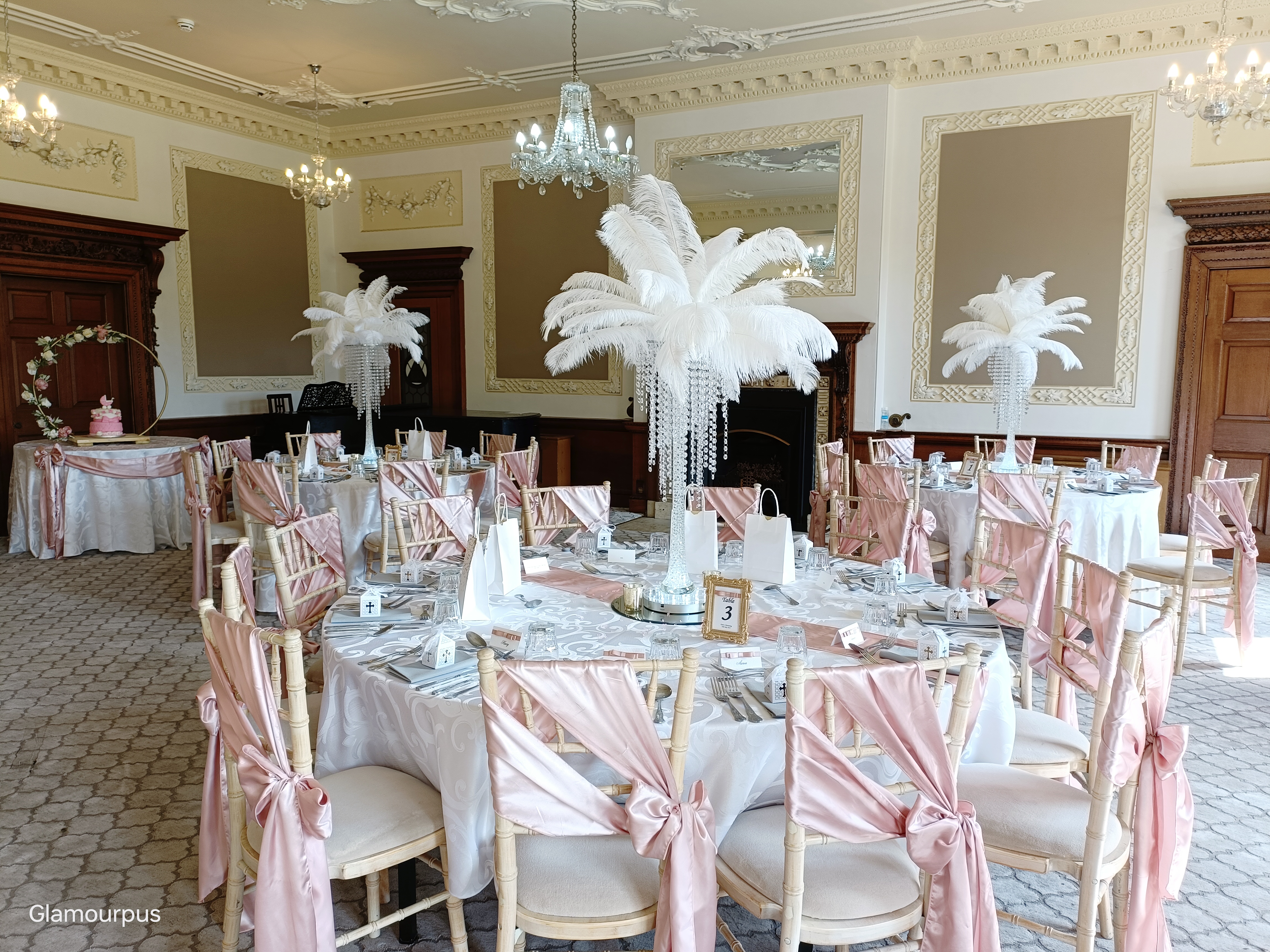 White Ostrich Feather Centrepiece