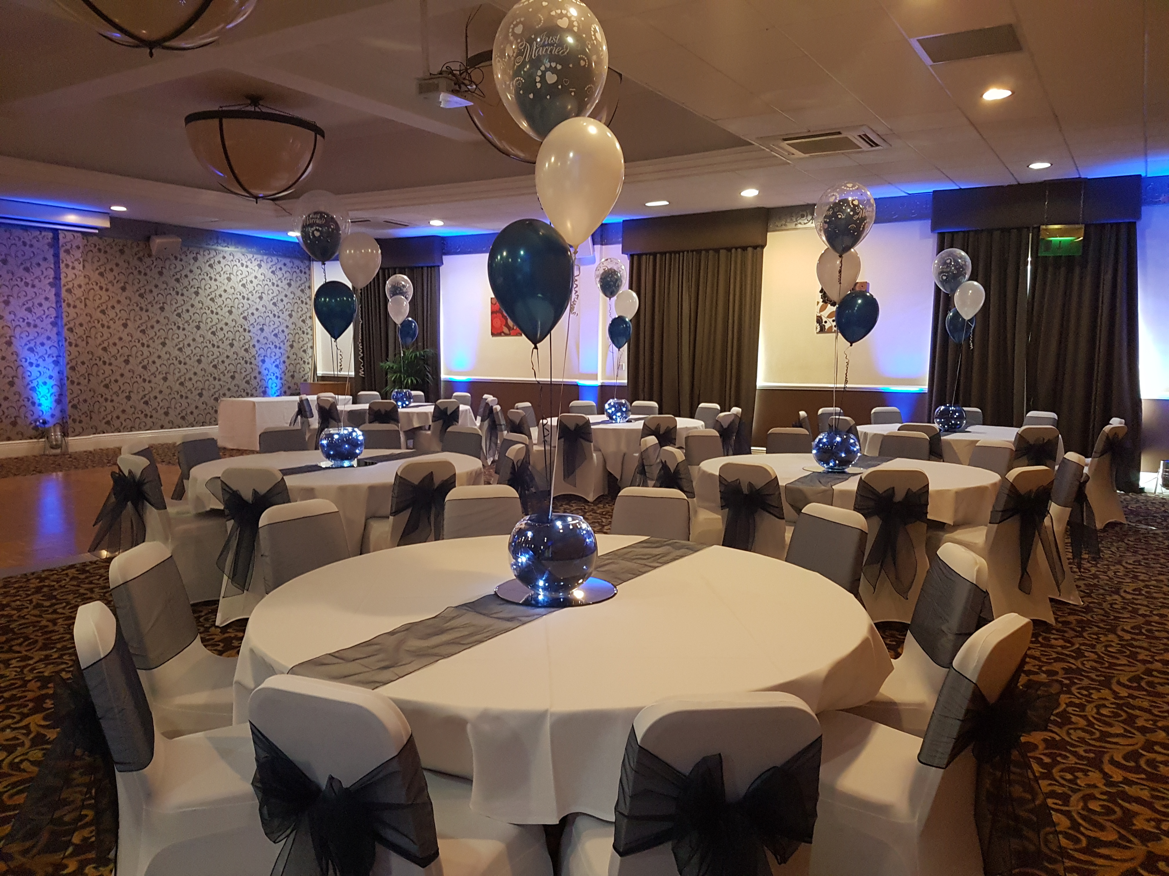 Blue uplighting at HI Barnsley
