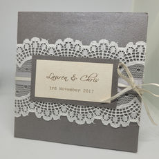 Scalloped Lace Square Pocket Invitation