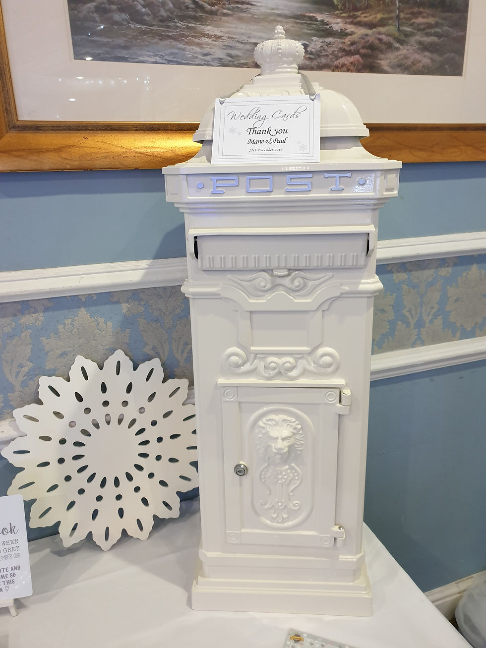 Ornate Tall Lion Post Box